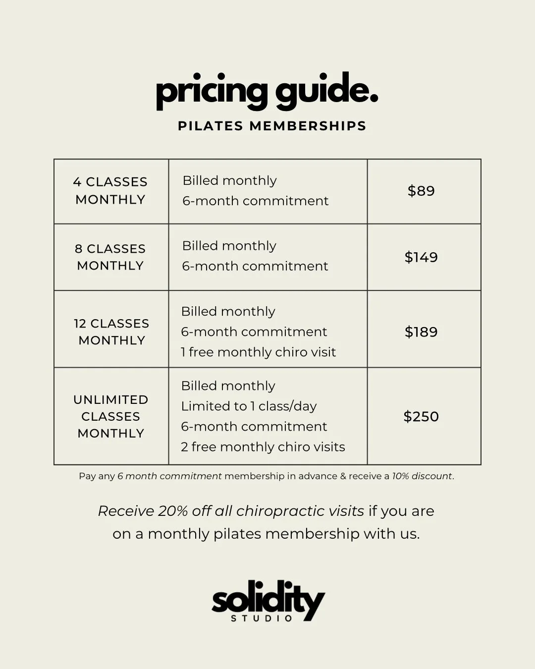 We&rsquo;ve updated our pricing to better reflect the care we provide!

Thoughtfully structured options to support consistency, flexibility, and long term results 🙌🏼

If you have questions about what&rsquo;s right for you, we&rsquo;re always here t