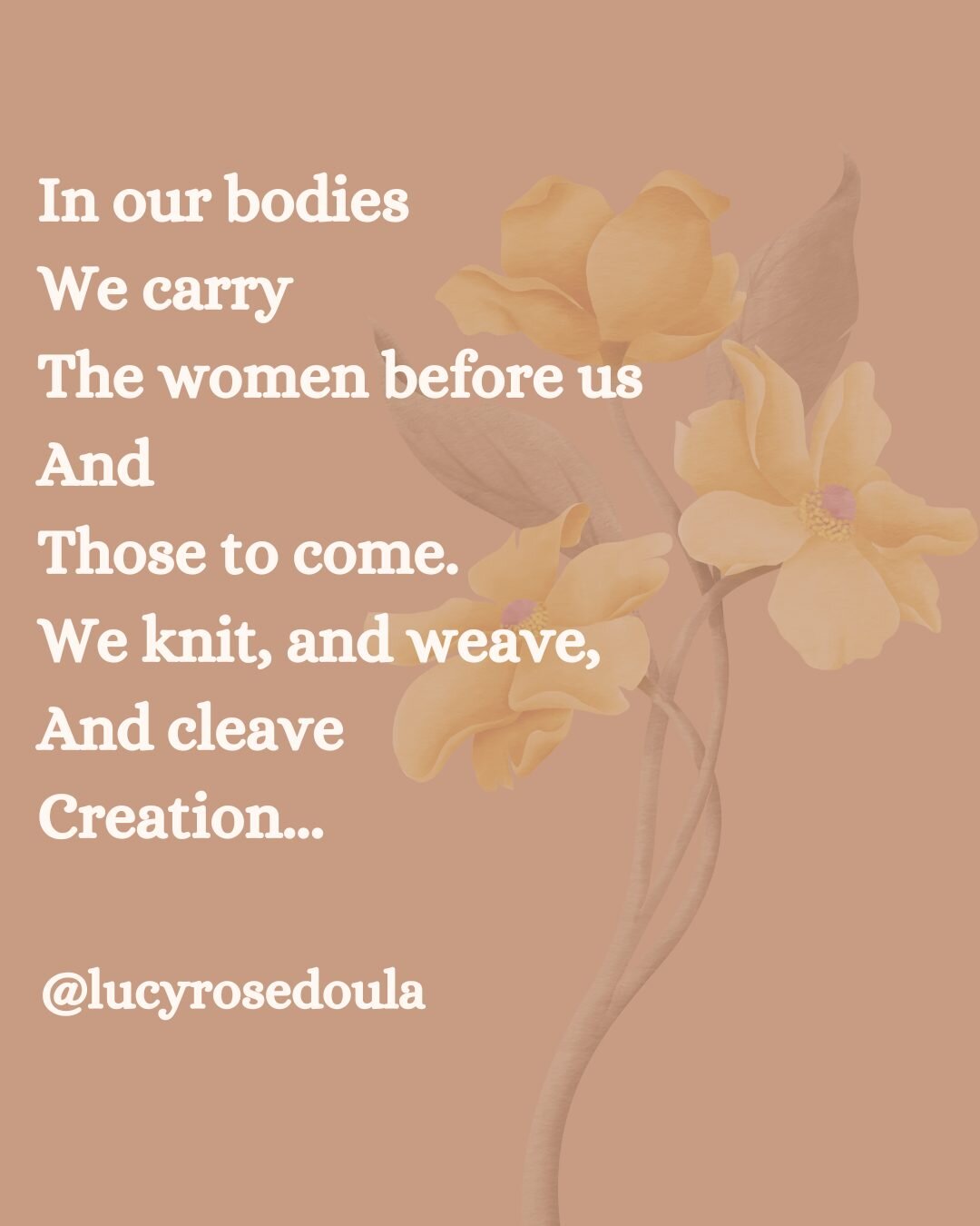 A little poem for Imbolc.

Shared at the first Mother's Circle and now here ✨

We hold it all. We are it all.

#imbolc #motherscircle #dorset