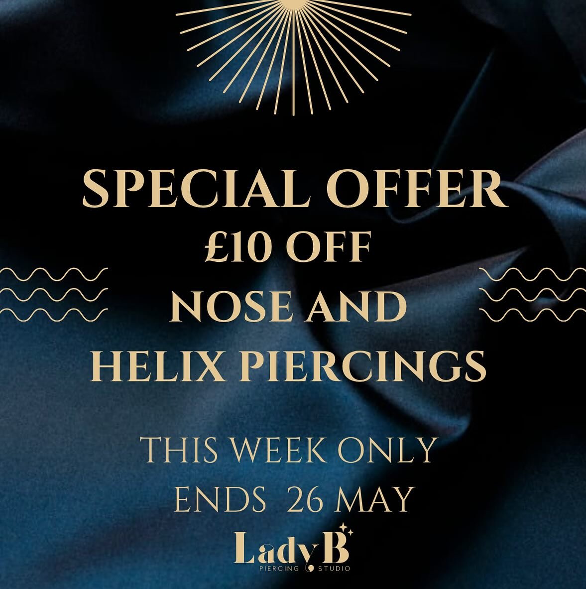 Special offer this week only!!! Nose piercings &pound;20 and Helix piercings &pound;15 with standard jewellery, we also have upgrades available for jewellery too! Don&rsquo;t miss out🤍