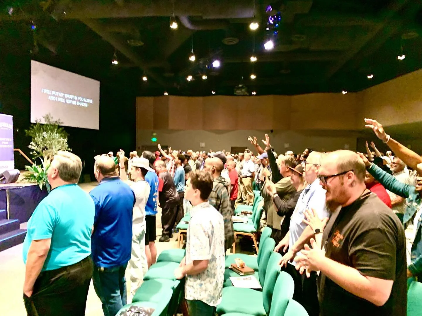 The men had a great time at the #BCMD men&rsquo;s conference today with fellowship, teaching, prayer, and worship 🙌