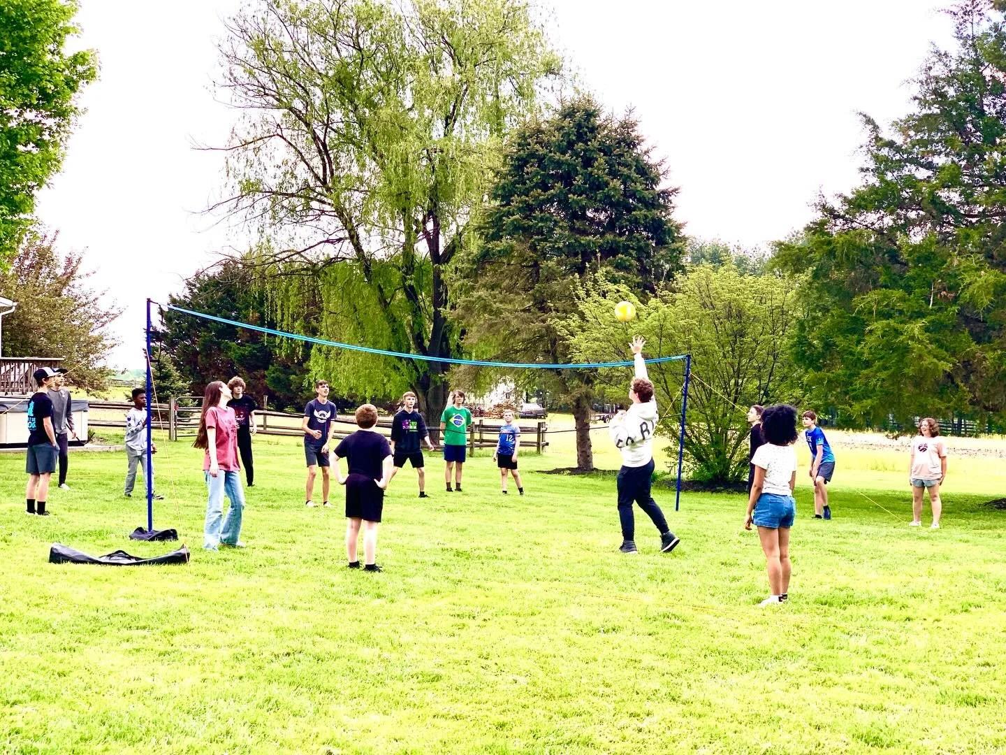 Dwell City Students Bonfire 🔥 Night was a blast. They played volleyball, capture the flag, kickball, and ate s&rsquo;mores and hotdogs 🙌