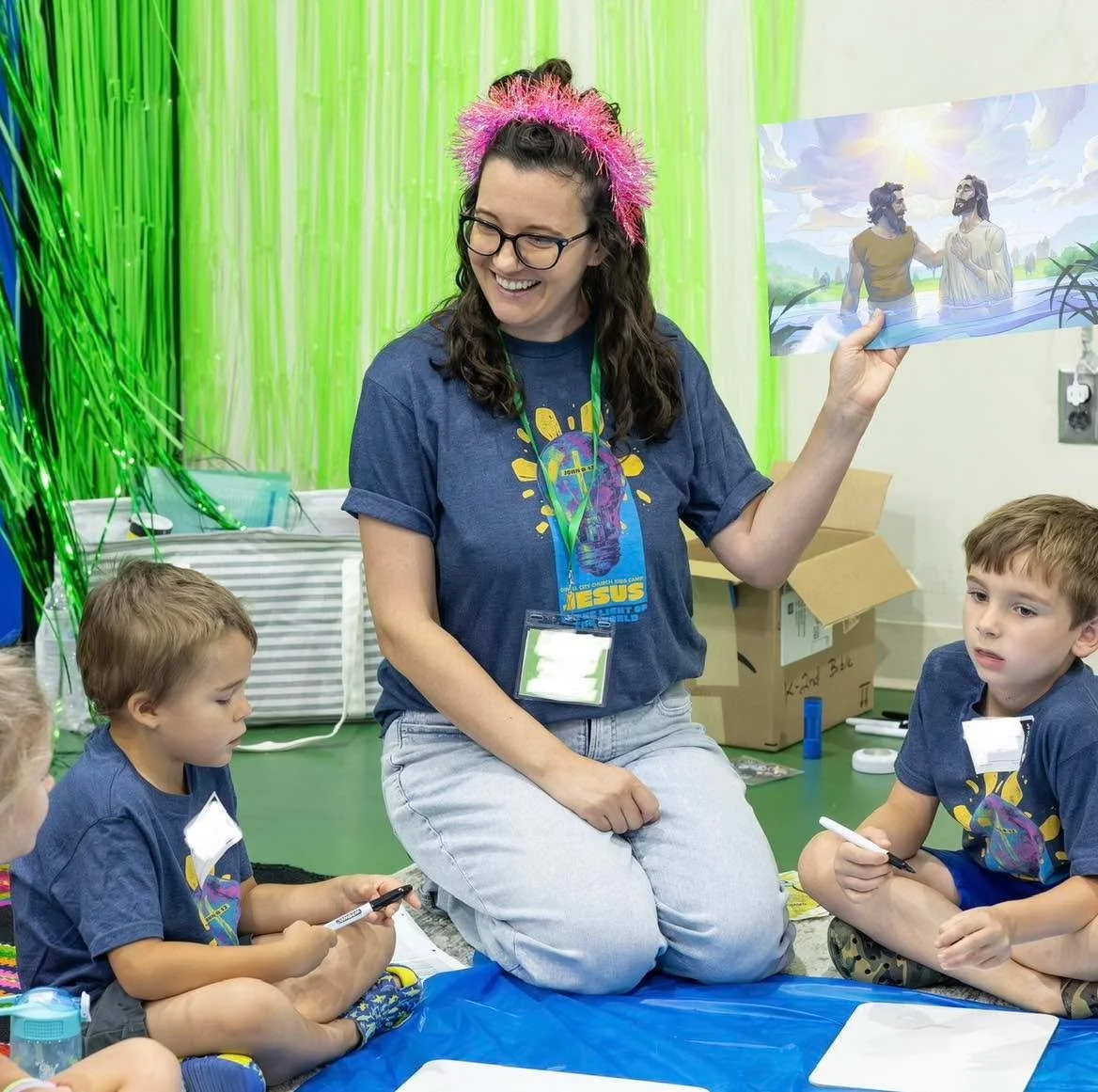 Day 2 of Kids Camp Recap 
We had another  incredible day discovering the greatness of God. We learned that Jesus is the perfect Son of God and there is no one greater than Him!  Our campers had a full day of worship, Bible teaching, learning about mi