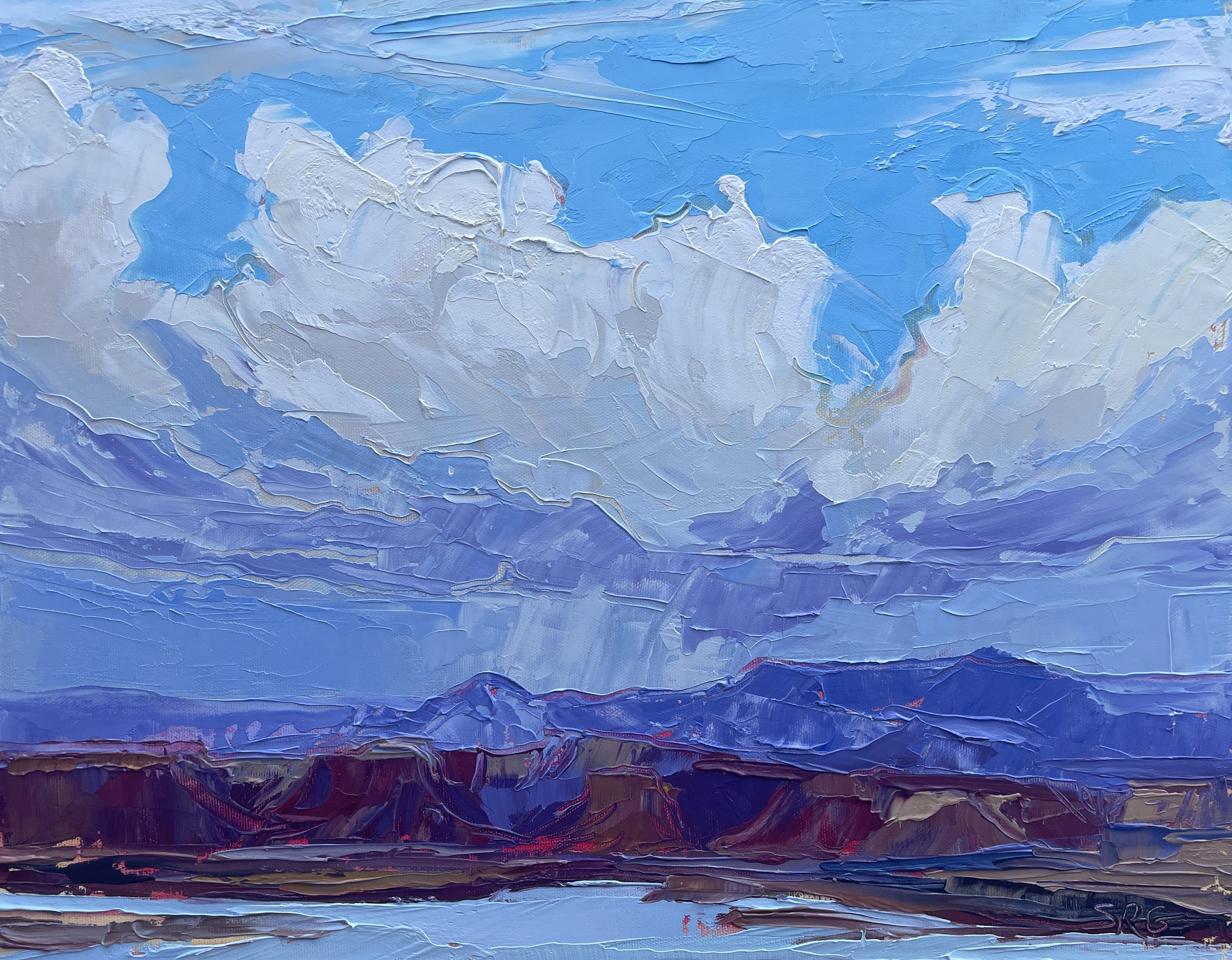 "Ghost Ranch Winter Storm" 14 x 18 Oil on Canvas Panel Painted En Plein Air