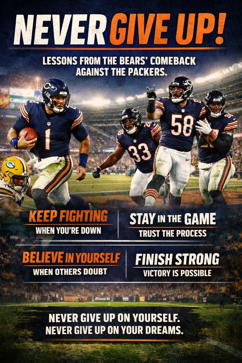 Never Give Up: What the Bears’ Comeback Against the Packers Teaches Us About Life and Business