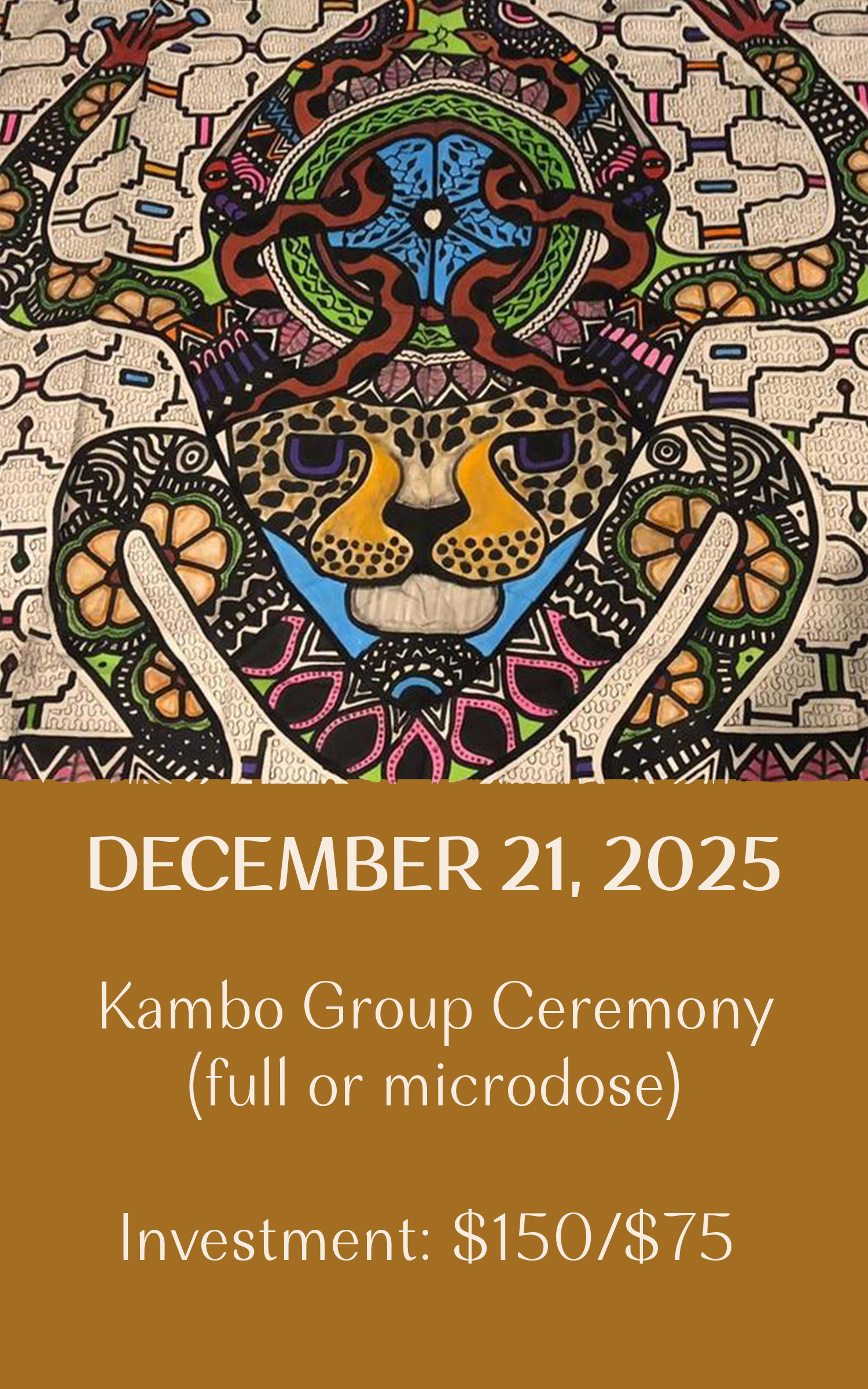 kambo group ceremony frog shipibo altar cloth