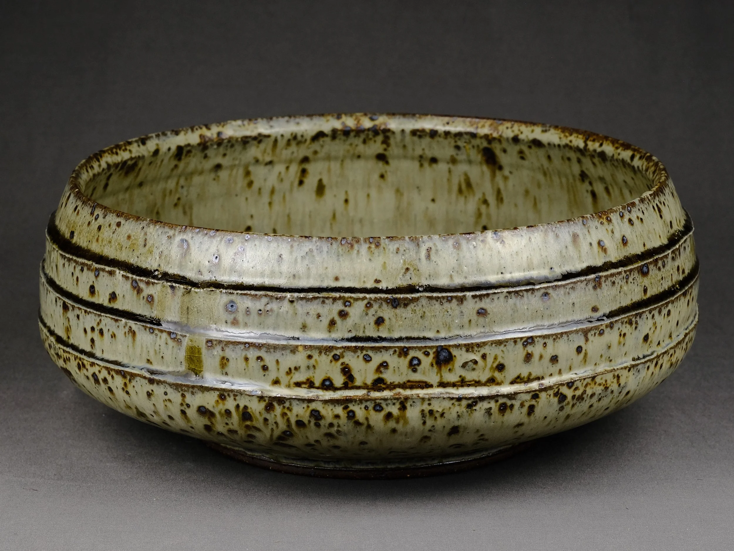 Wood ash glazed stoneware bowl