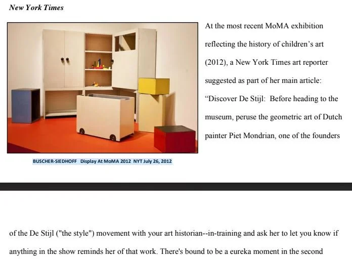 BUSCHER-SIEDHOFF Display At MoMA 2012 NYT July 26, 2012