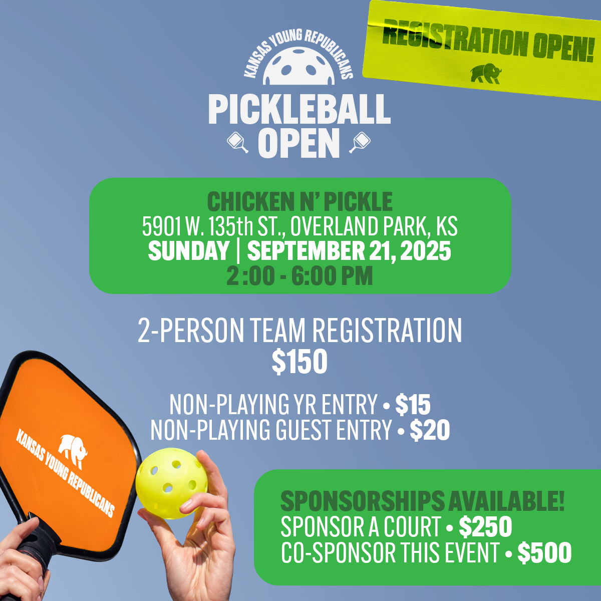 KANSAS YOUNG REPUBLICANS - PICKLEBALL OPEN