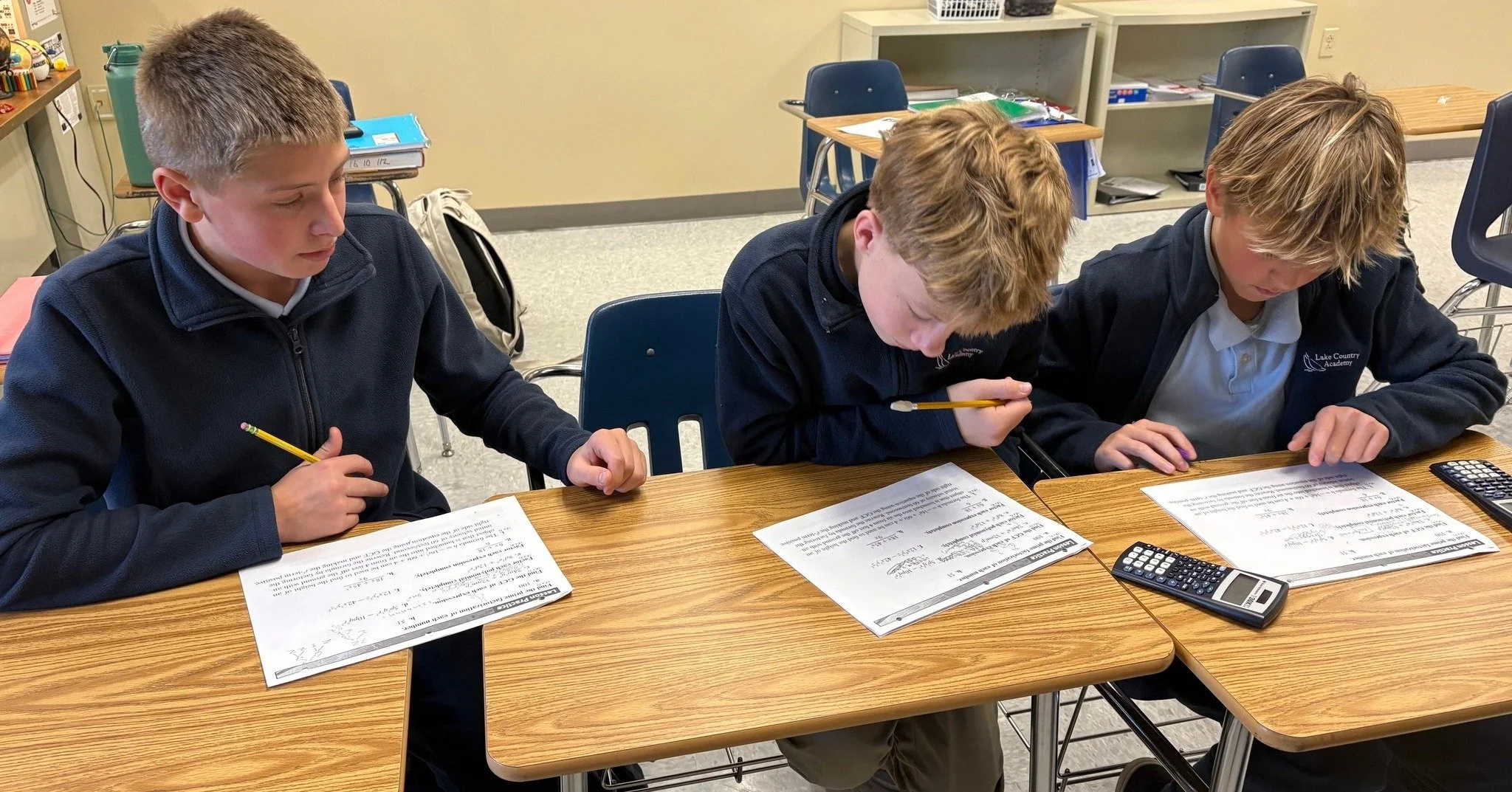 Factoring fun! Our Algebra students teamed up to tackle polynomials together and learned to solve problems like pros!