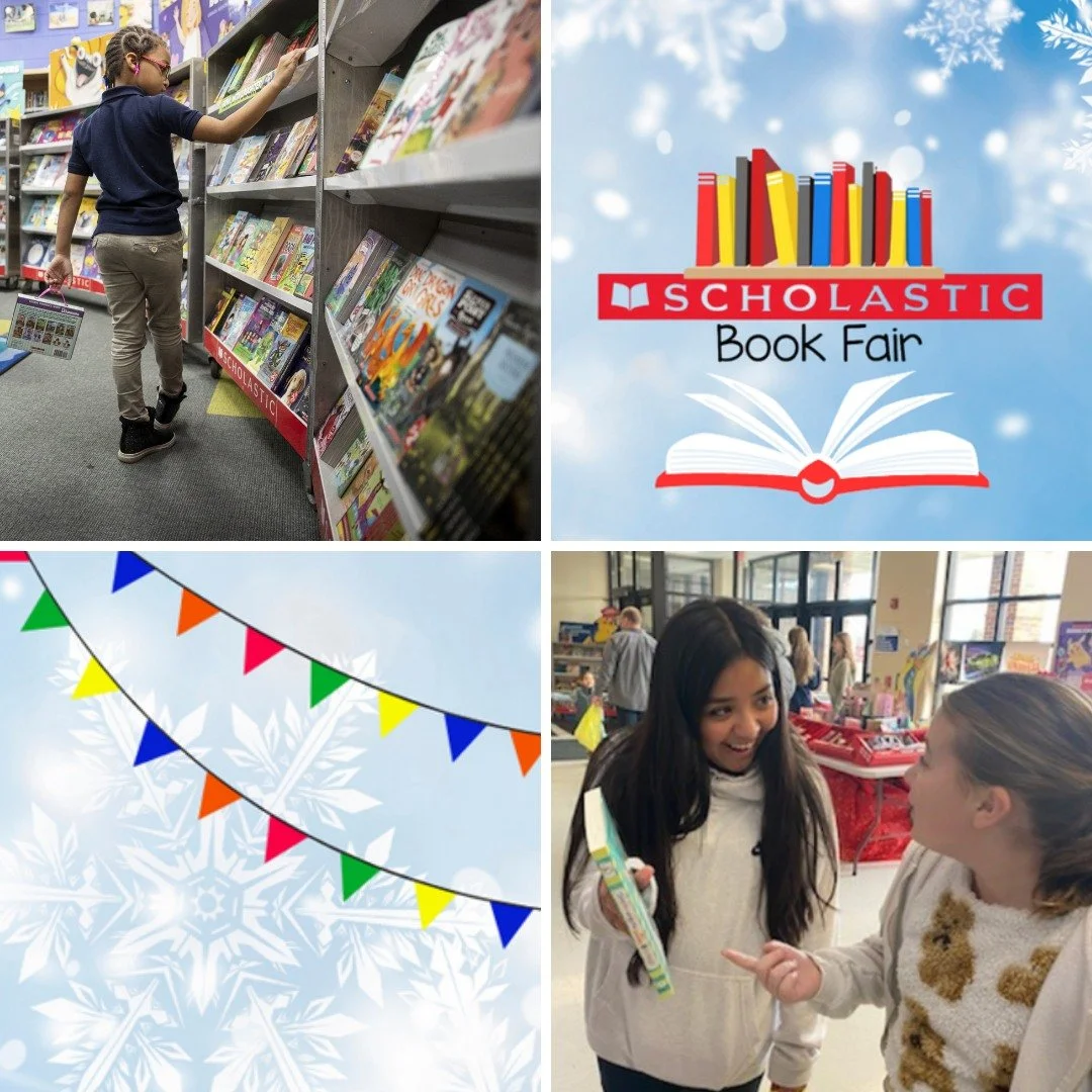 &rsquo;Tis the season to get wrapped up in great books!
Our Scholastic Book Fair is the perfect place to discover joyful reads and find festive stocking stuffers to brighten the holidays! Visit our Book Fair during the dates and times below:

Wednesd