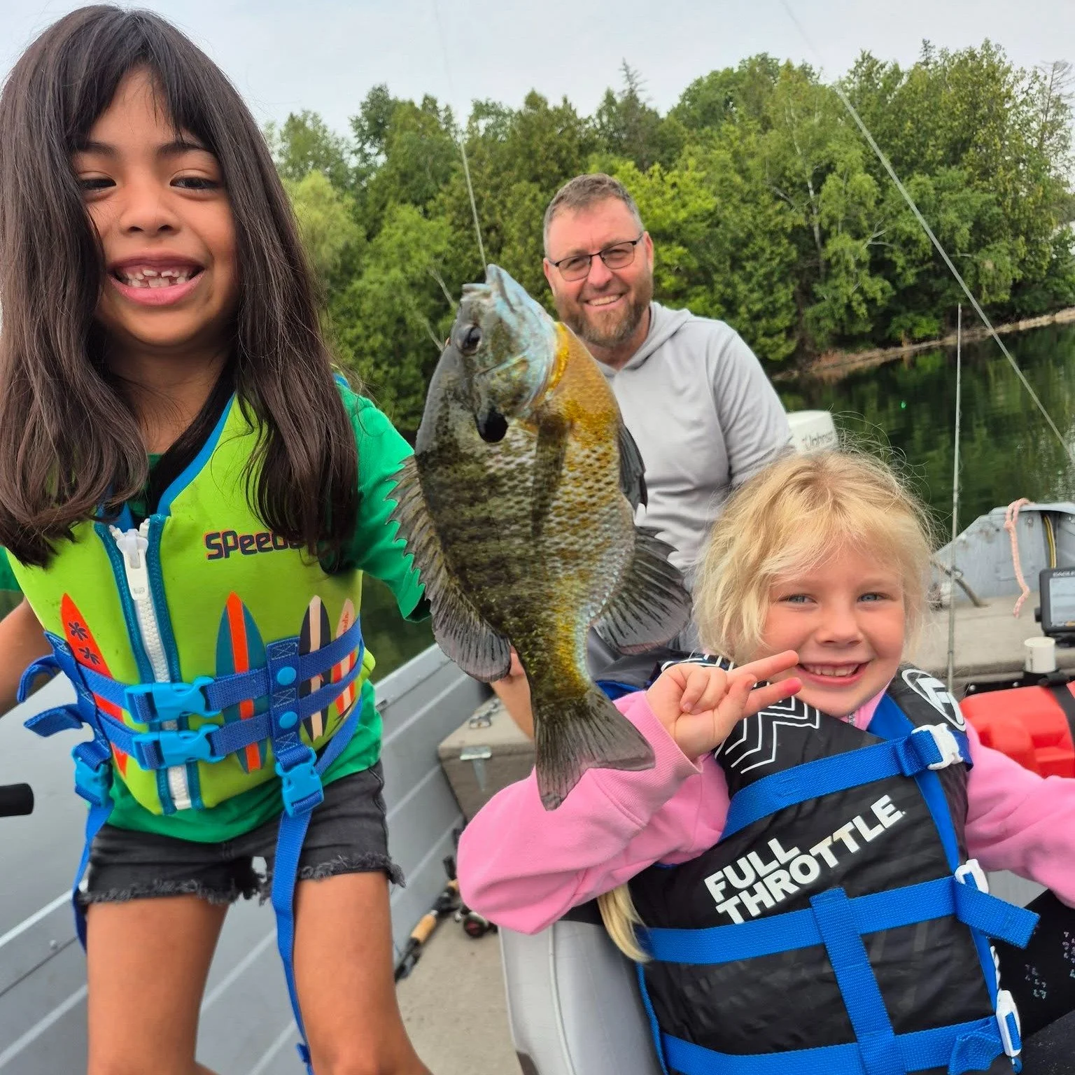 "Here fishy...fishy...." Big catches and big smiles with Mr. Warner and Mr. Schoenauer!! Students had a fun time fishing and cooking out for our Student-Teacher Shake Out experience!