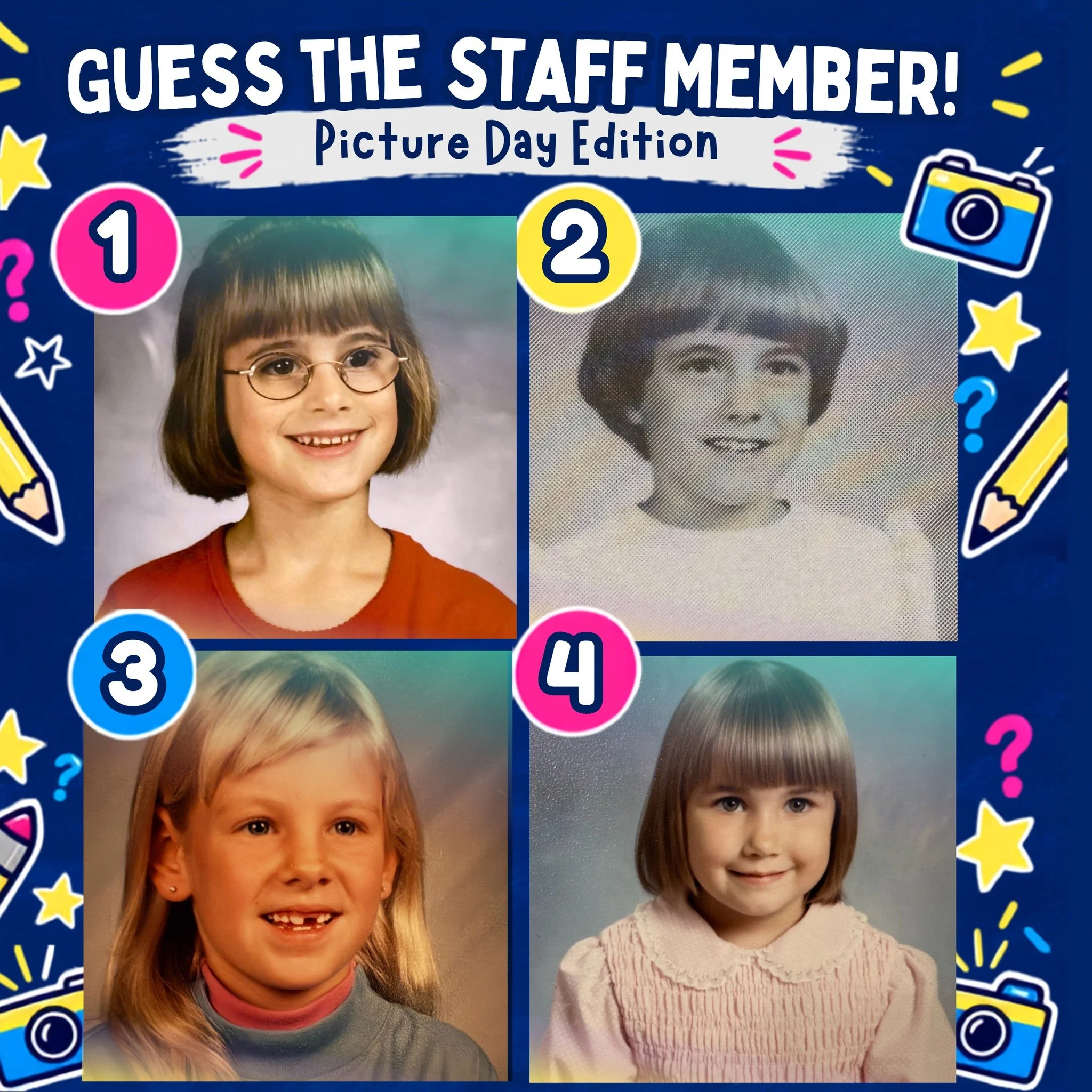 📸 Picture Day is September 23rd at LCA! 
Let's have some throwback picture day fun! Look for posts each day this week!

Guess the correct staff member from their school picture. Each correct answer will be entered into a drawing for a prize! The win