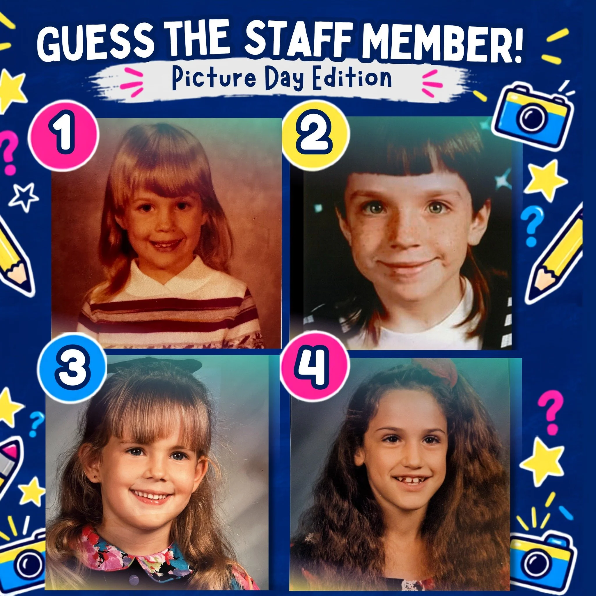 📸 Let's have some throwback picture day fun! 
Look for posts each day this week!
Guess the correct staff member from their school picture. Each correct answer will be entered into a drawing for a prize! 
The winner will win LCA merch!
"Capture&