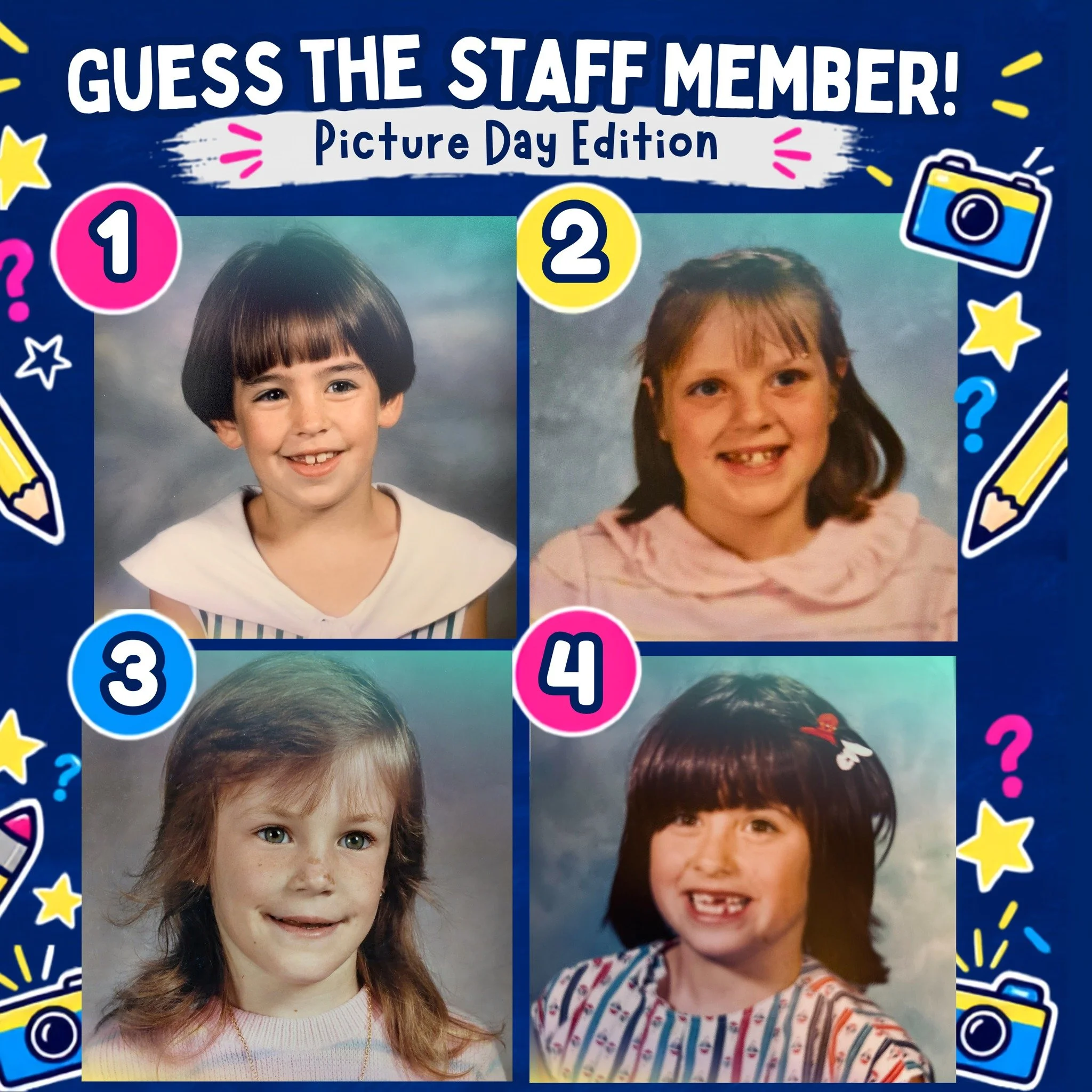 Our fourth and final post for the week! 📸 
We're having so much throwback picture-day fun! Thank you to all who have placed your guesses. They are all GREAT ones! 

If you have not commented your guesses yet and would like to join in on the fun, ple
