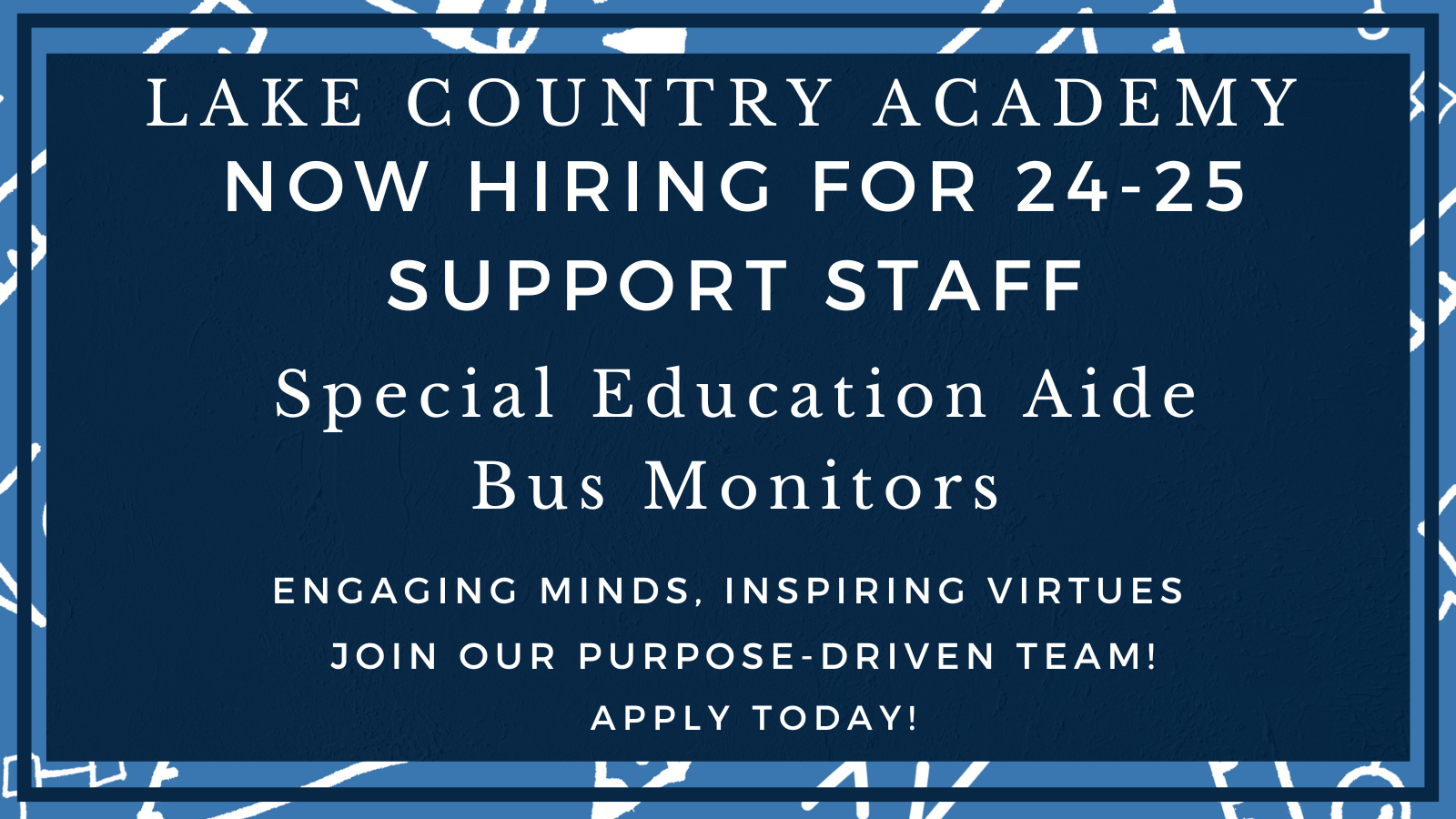 Employment Opportunities — Lake Country Academy Sheboygan K8