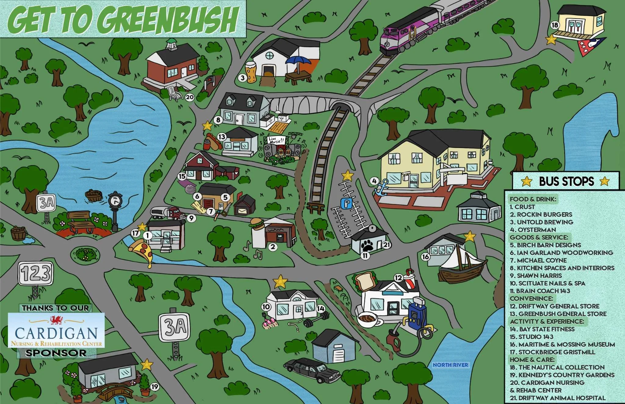 Map of Greenbush Area in Scituate MA
