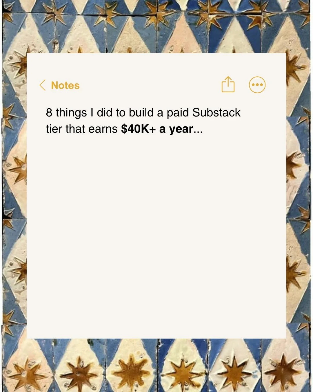 8 things I did to build a paid Substack tier that earns $40K+ a year.

What questions do you have? DM me or drop them below 🫶🏽

#substackwriter #substacknewsletter #newsletter #maincharactervibes