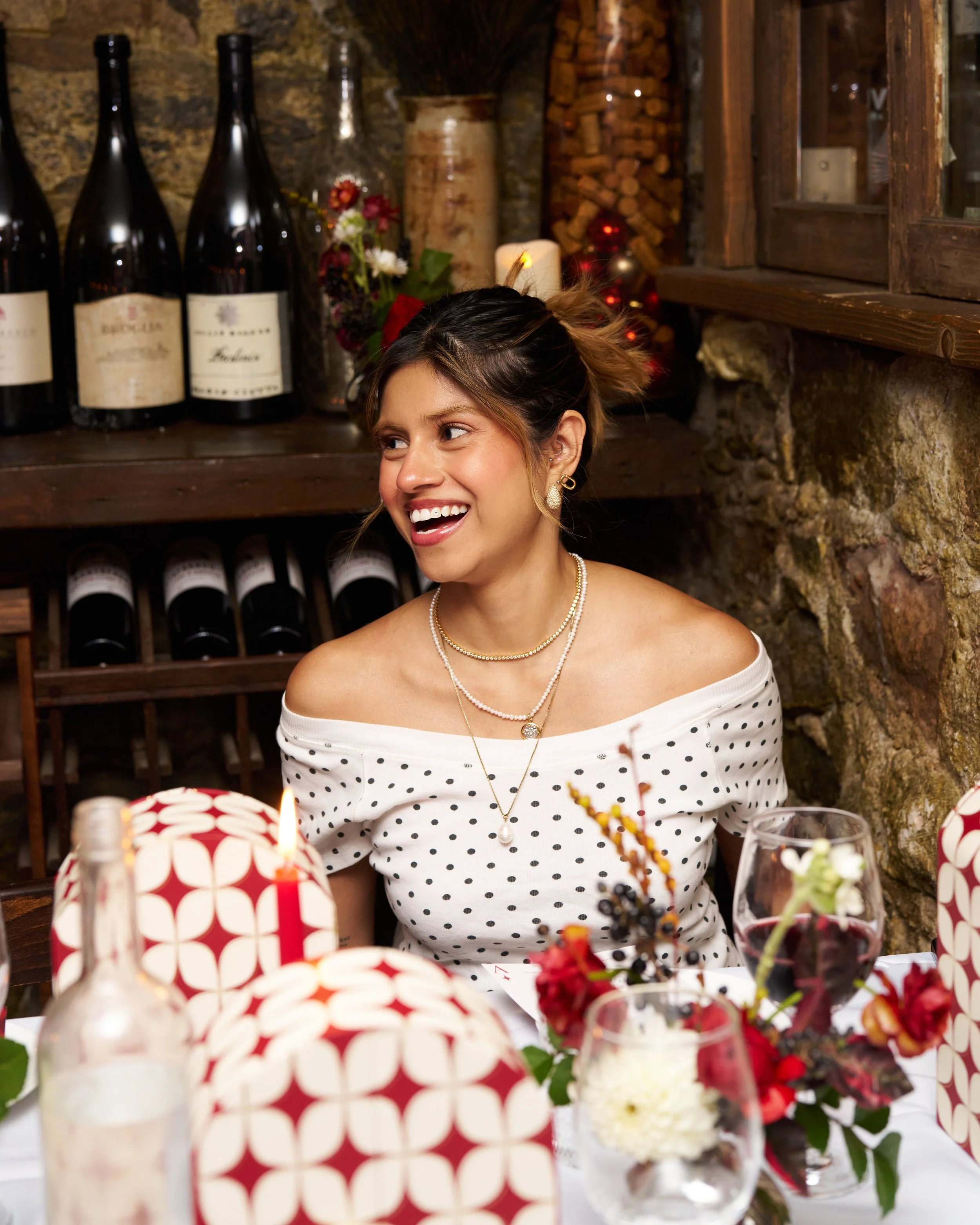 Digital Content Creator @venusmamiii at Astrid & Miyu Advent Calendar Dinner 2025 at Misirizzi in New York City 