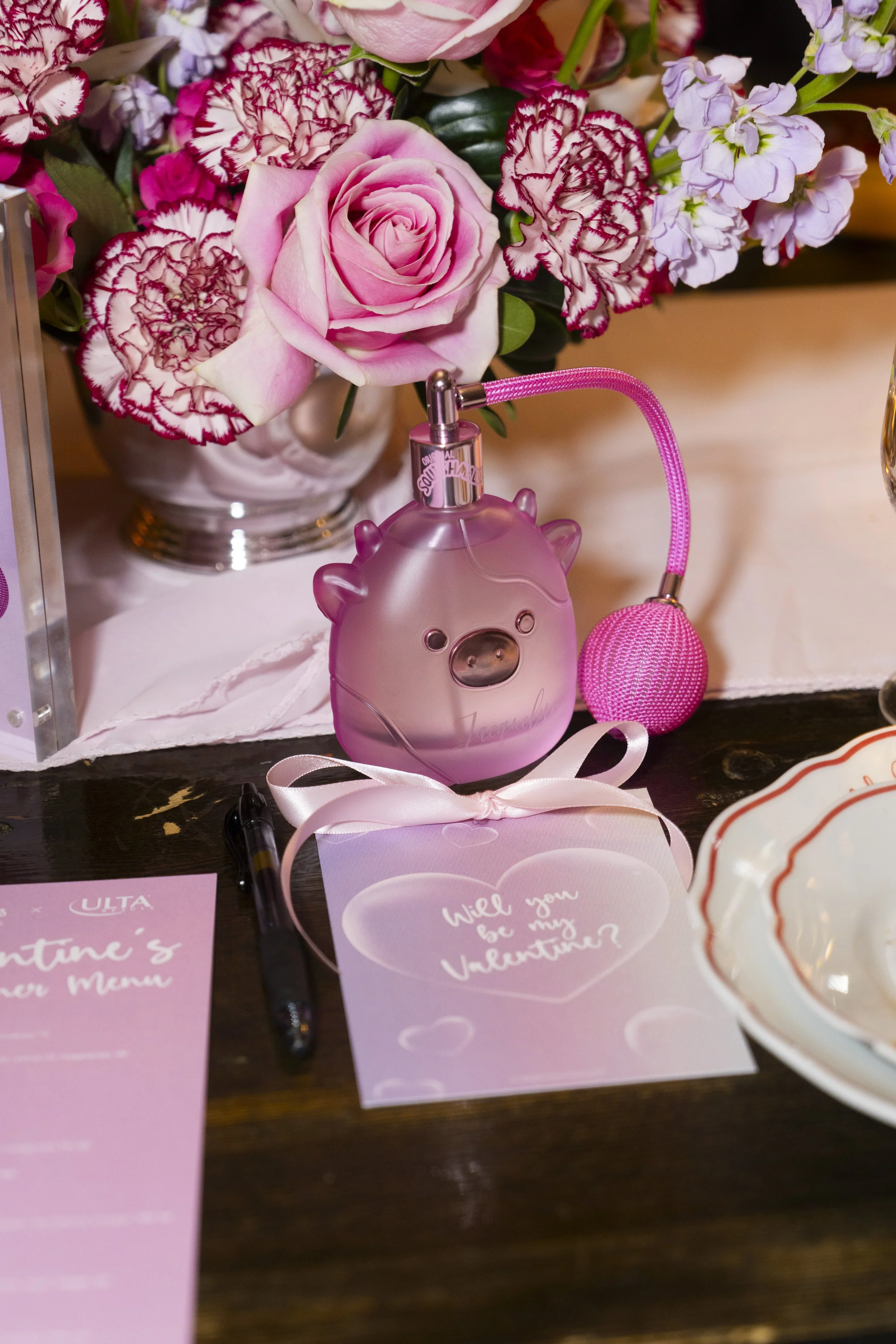Squishmallows Fragrances brand event press dinner hosted by actress Sami Gayle at The Hotel Chelsea Tea Room in New York City