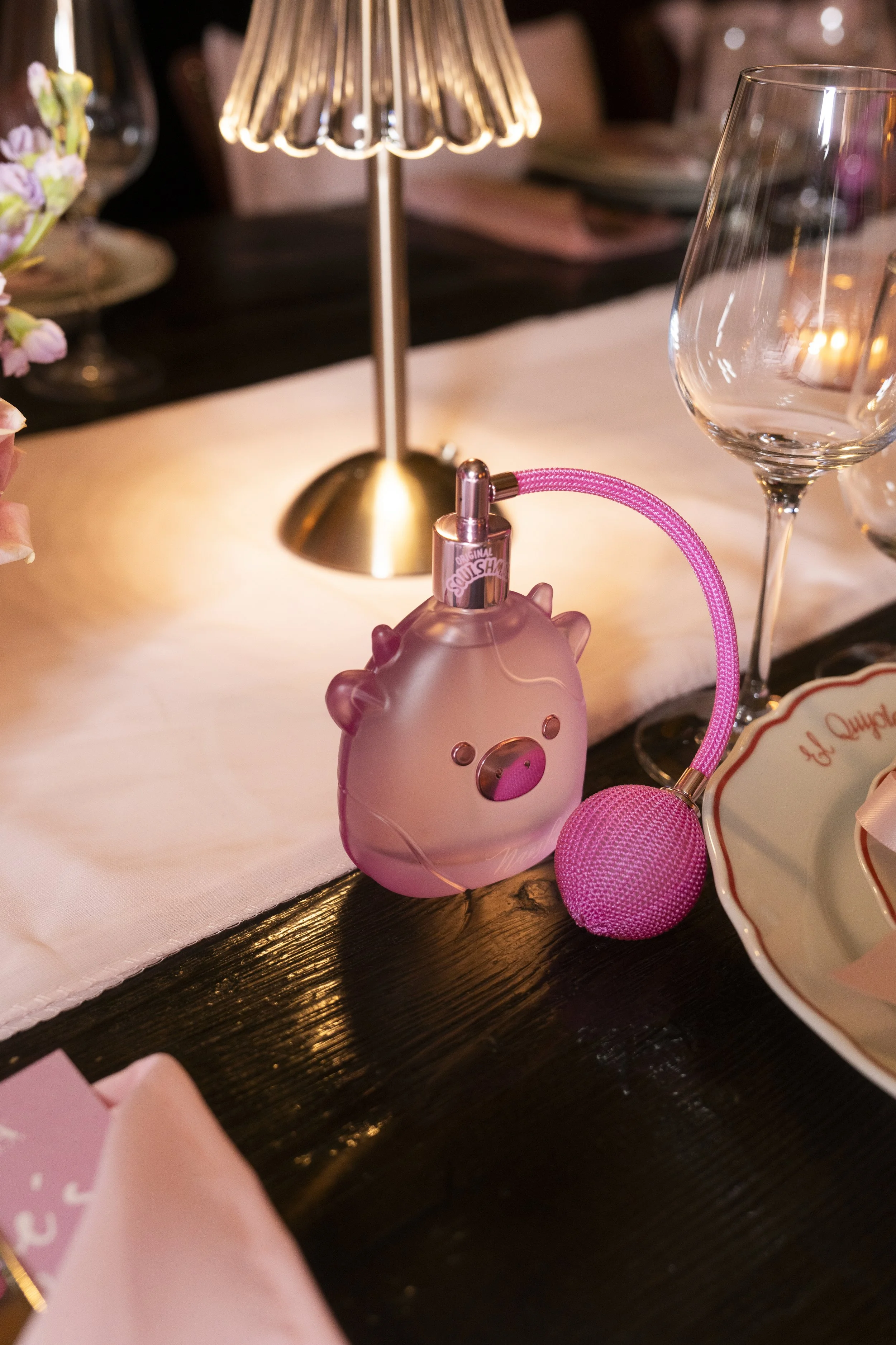 Squishmallows Fragrances brand event press dinner hosted by actress Sami Gayle at The Hotel Chelsea Tea Room in New York City