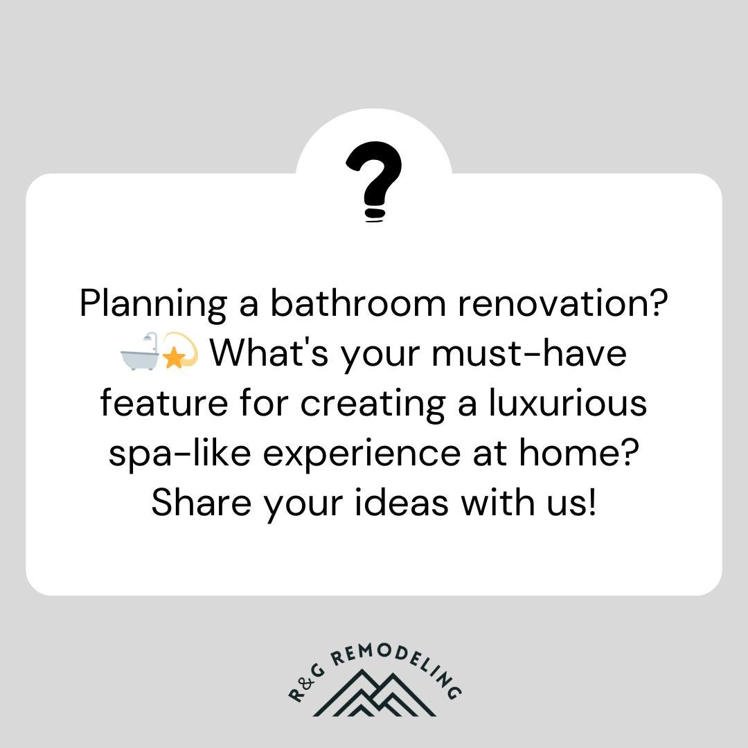 Ready to transform your bathroom into a luxurious retreat? 🛁💫 We want to hear from you! Share your must-have features for the ultimate spa-like experience at home. Let's turn your vision into reality! 

Follow Us:
📞 Call Us: 443-833-4099
🌐 www.ra