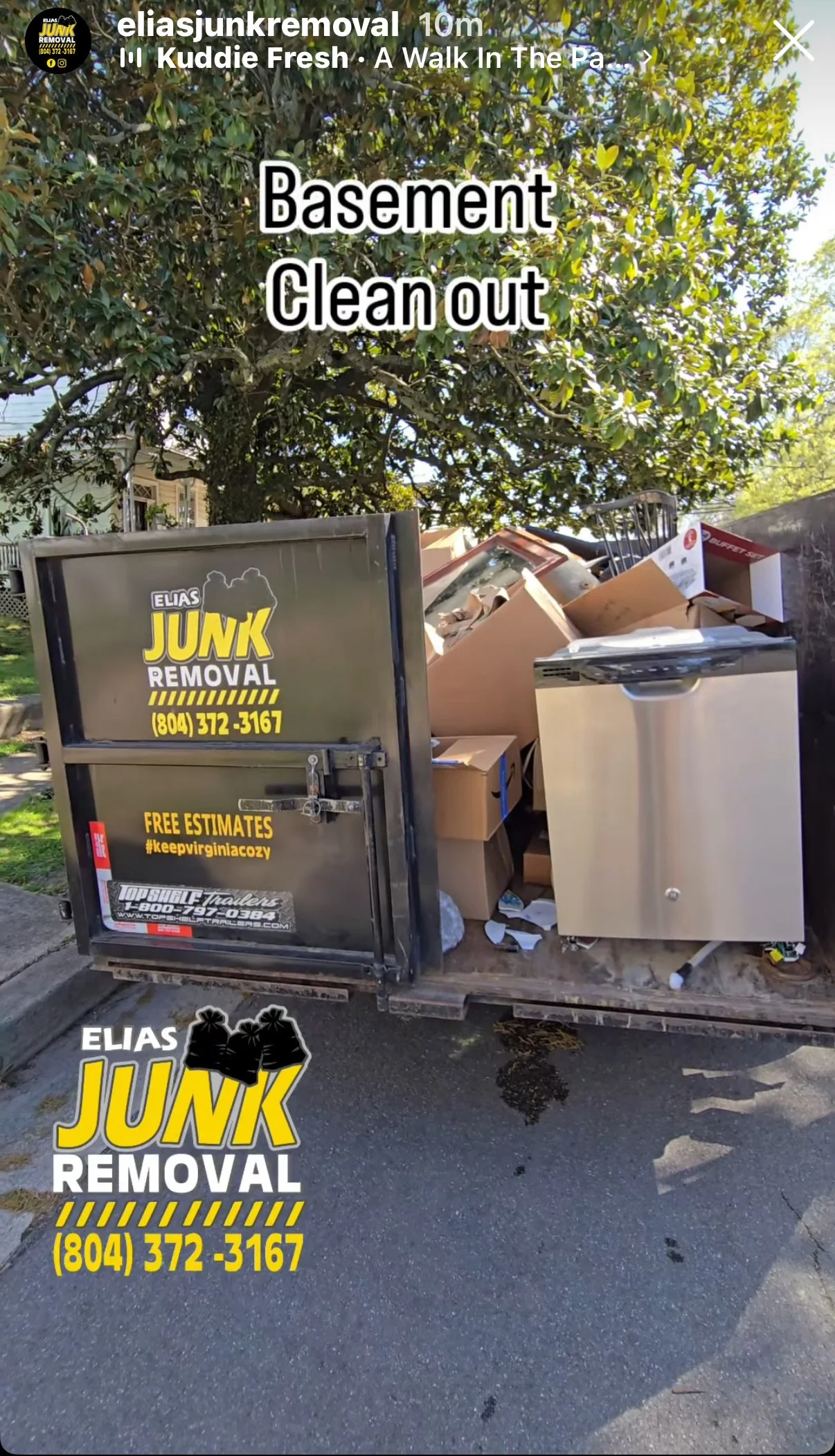 Basement clean out by Elias Junk Removal in Richmond, VA