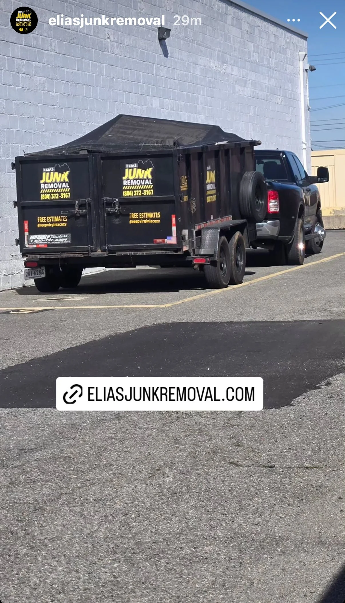 Elias Junk Removal hauling away junk in Richmond, VA