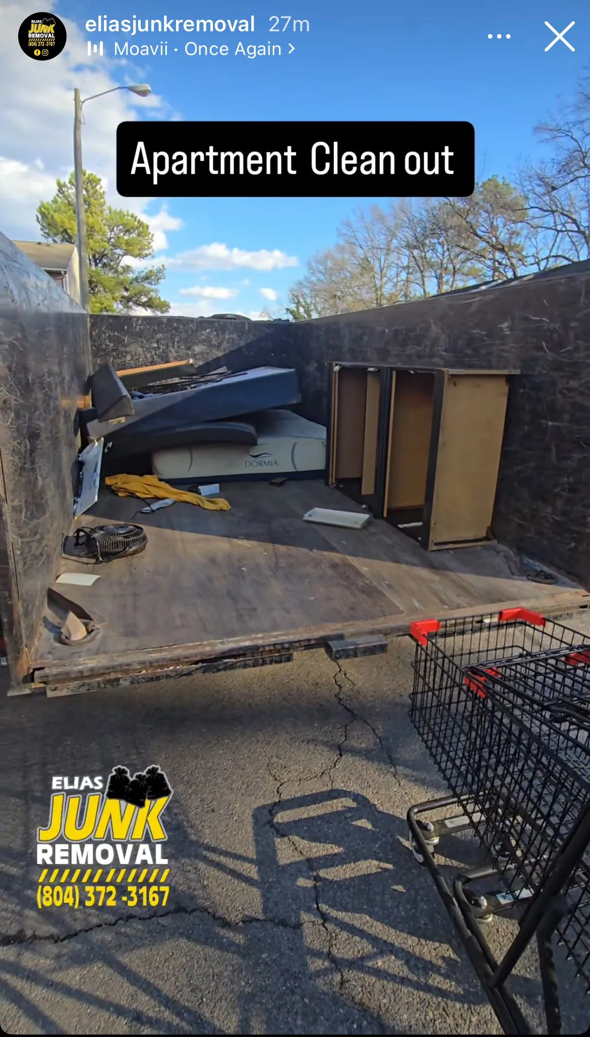 Apartment cleanout by Elias Junk Removal in Richmond, VA