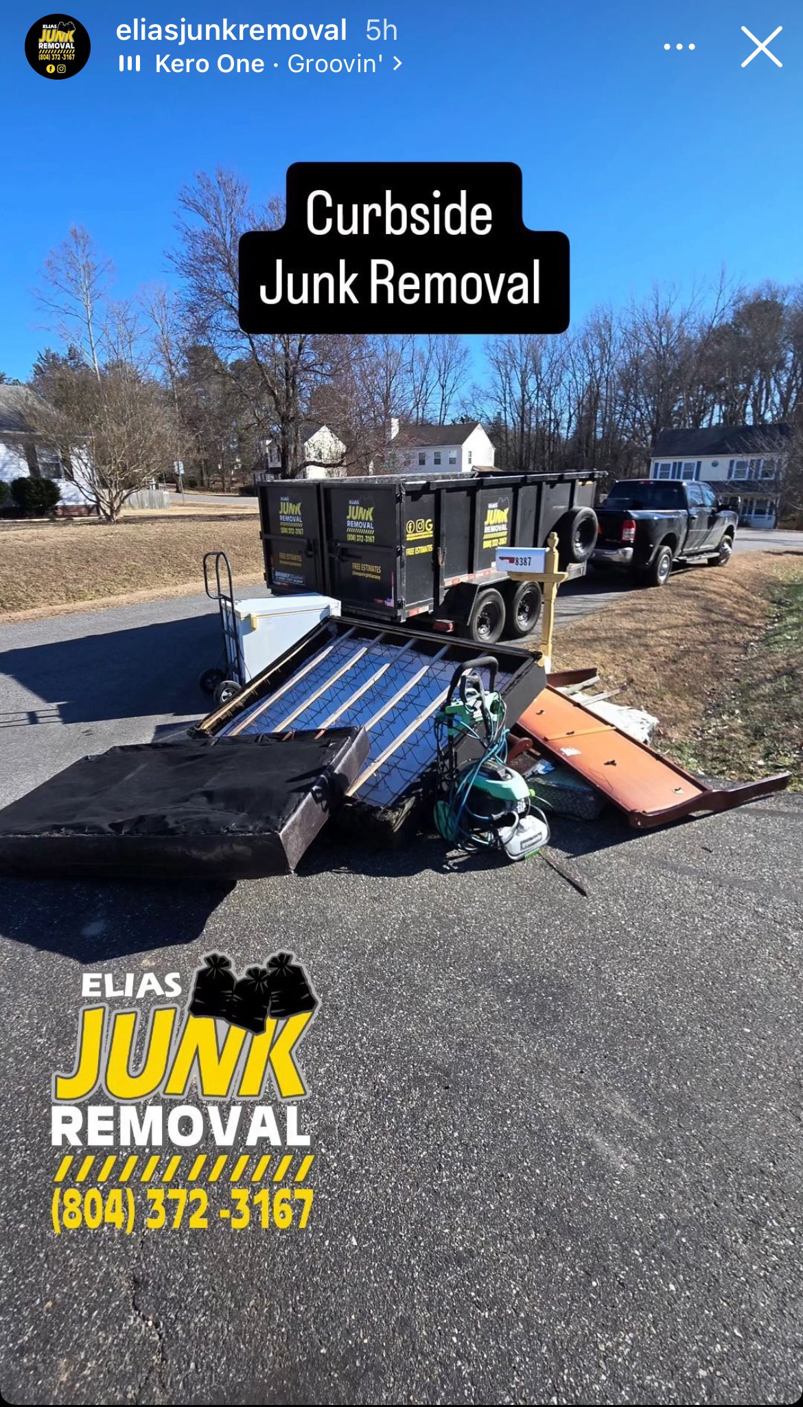 Curbside junk removal by Elias Junk Removal in Richmond, VA