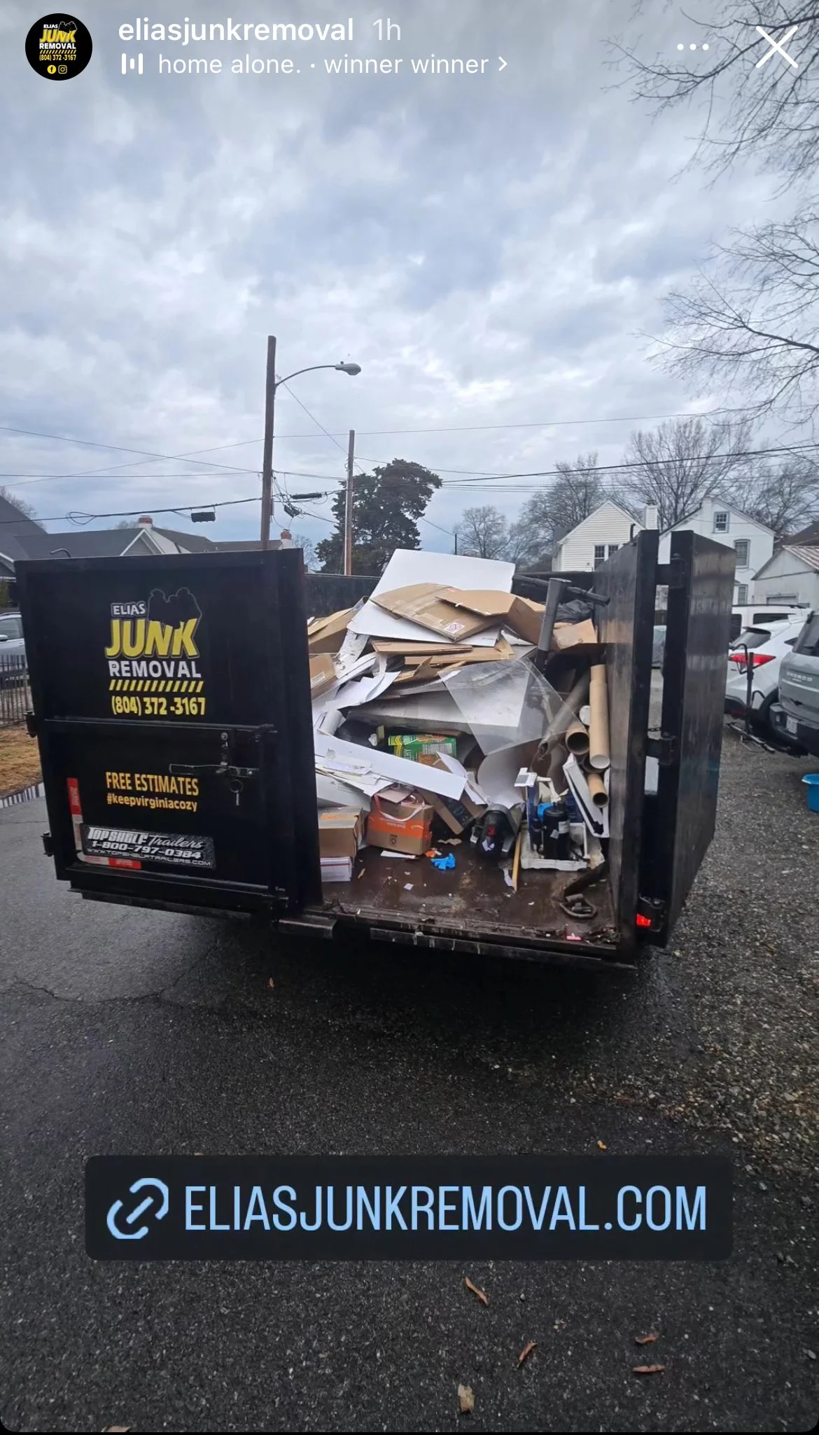 Junk removal being hauled away by Elias Junk Removal in Richmond, VA
