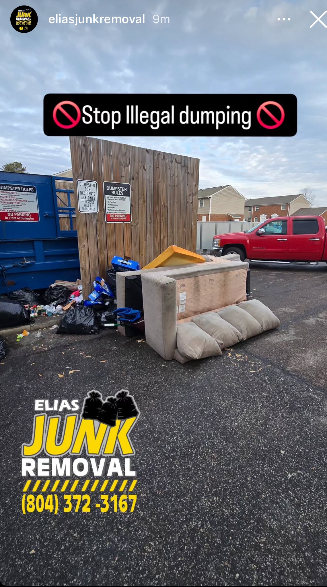 Illegal dumping picked-up by Elias Junk Removal in Richmond, VA 