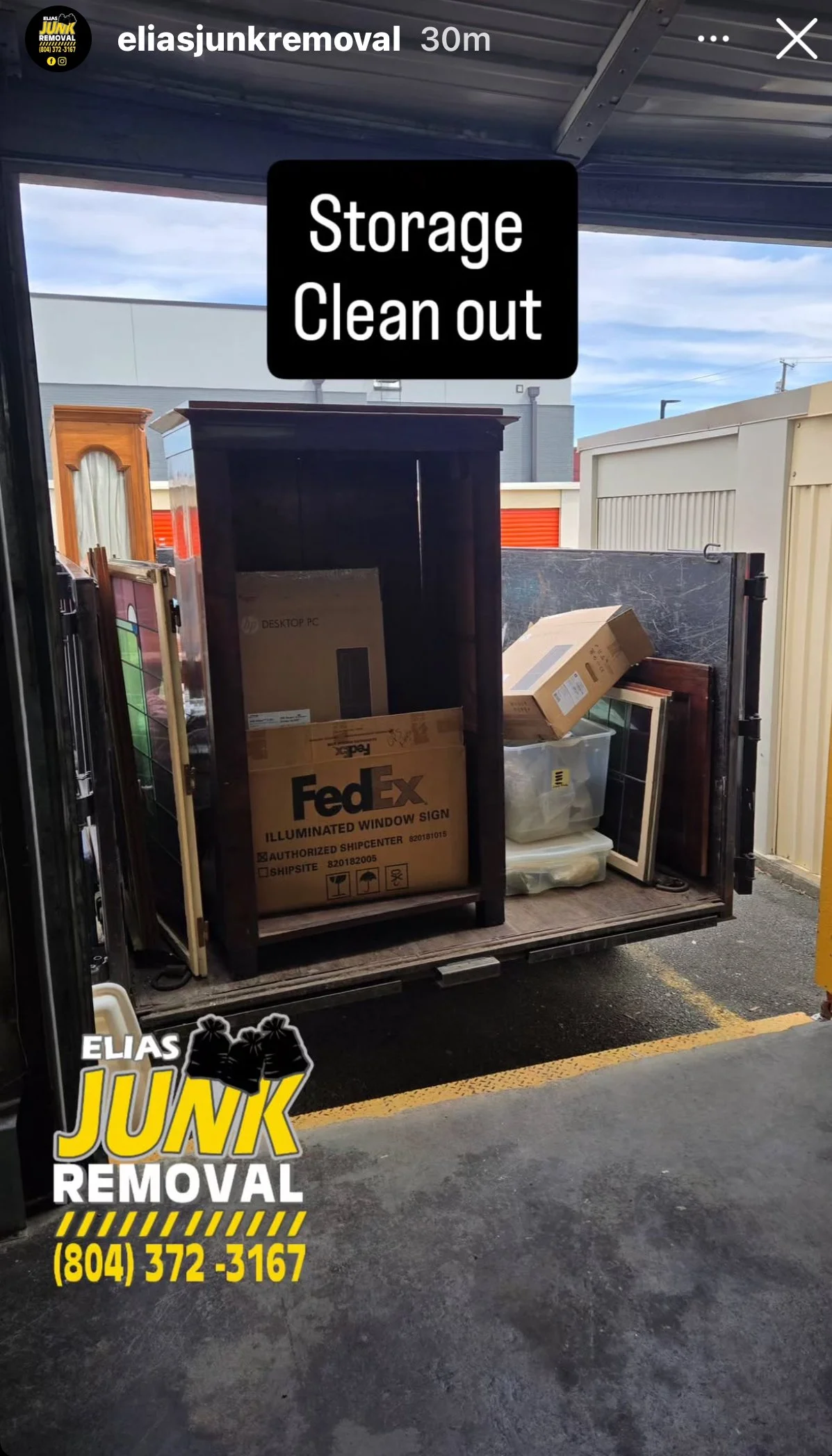 Storage Cleanout by Elias Junk Removal in Richmond, VA