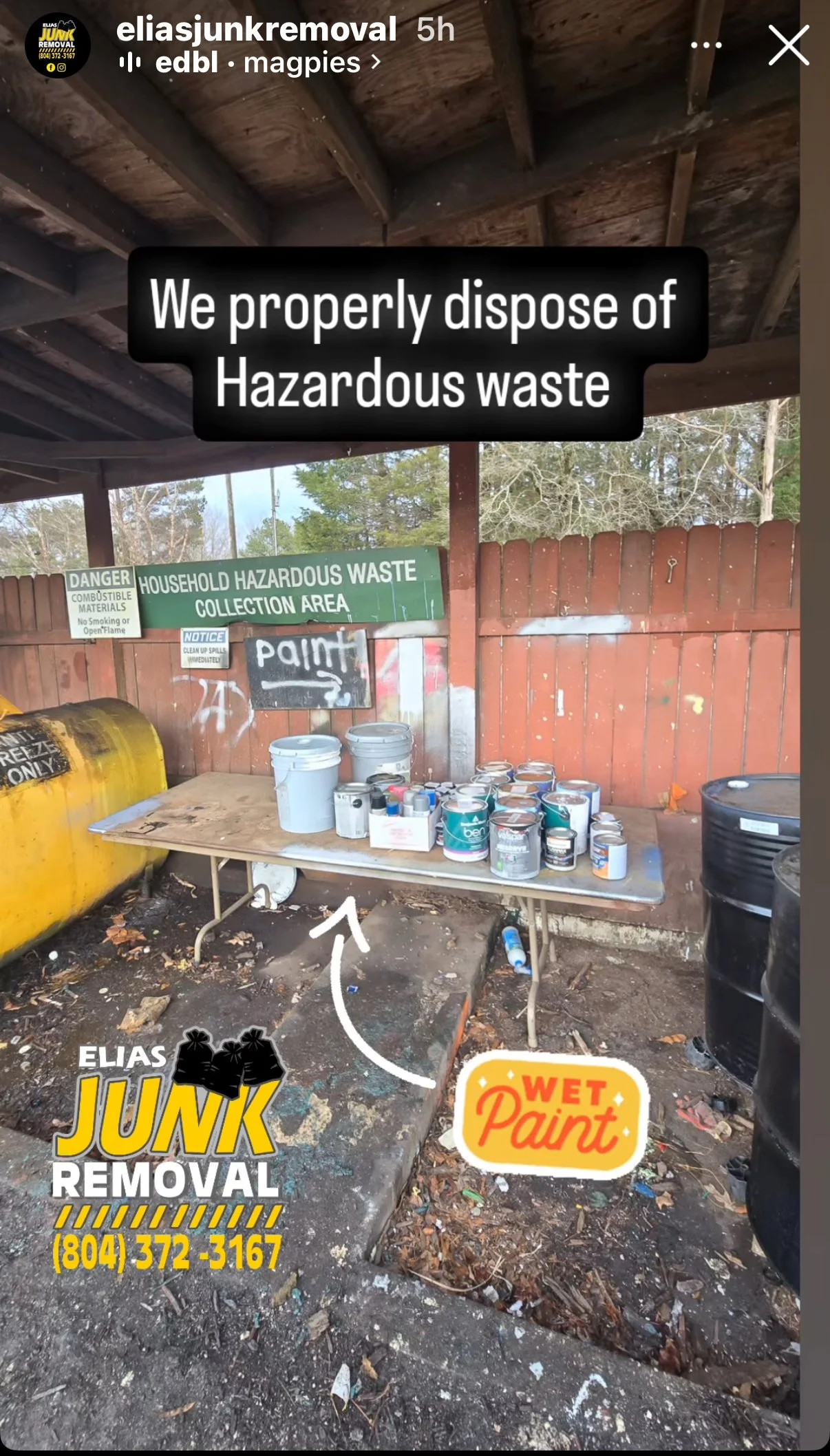 Properly disposing of hazardous waste by Elias Junk Removal