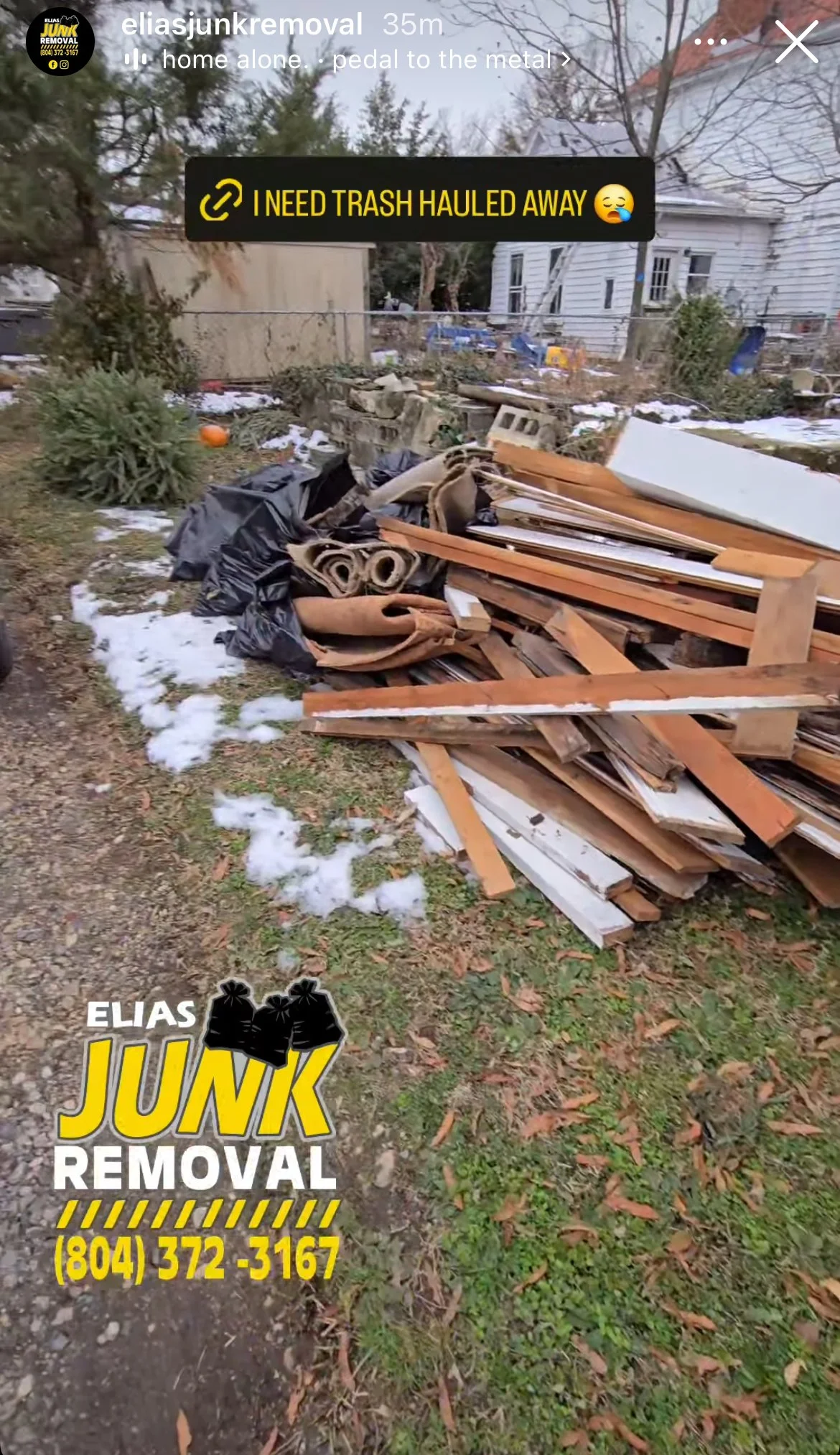 Construction debris removal by Elias Junk Removal
