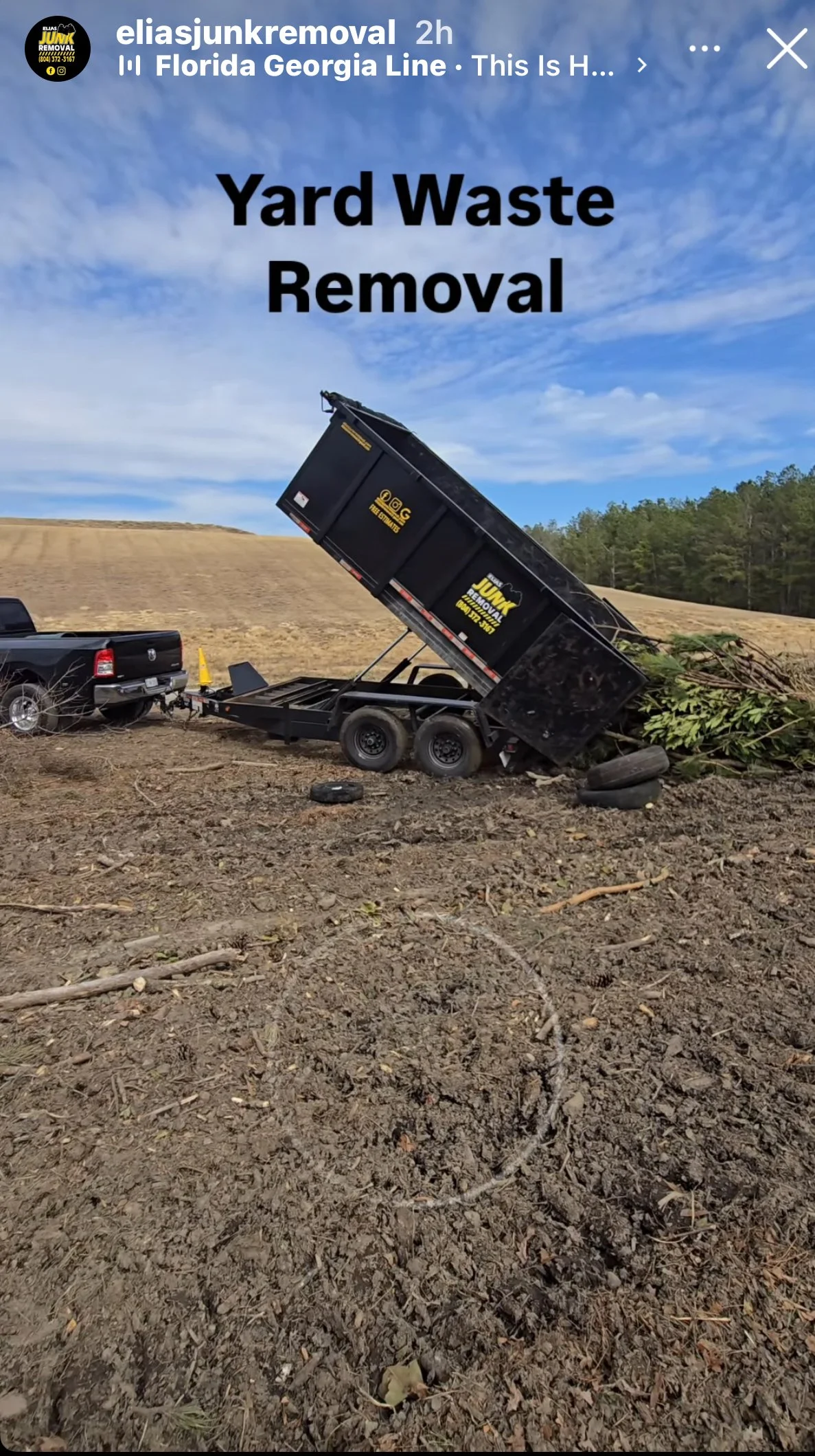 Yard waste removal dumping by Elias Junk Removal in Richmond, VA
