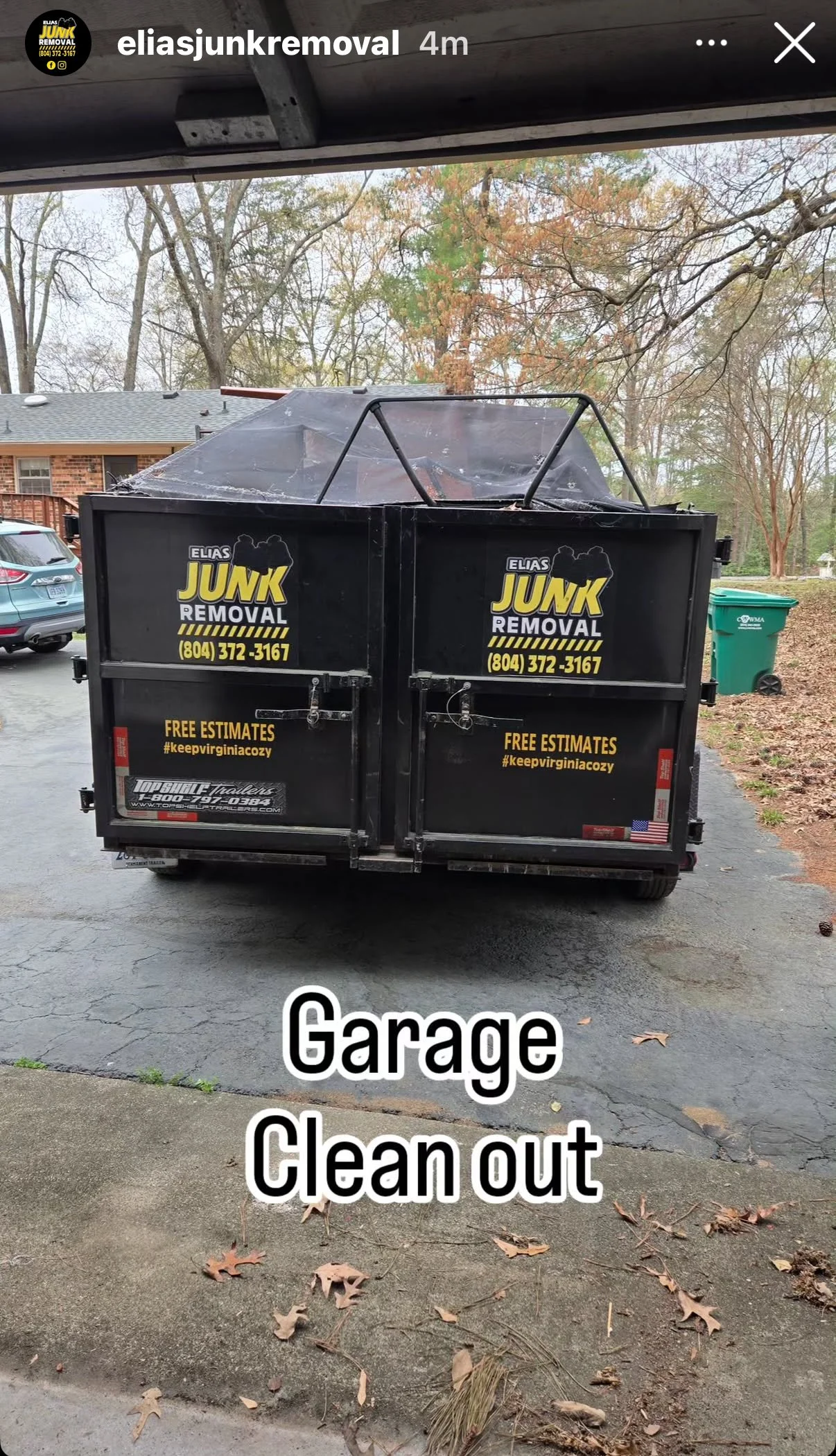 Garage Cleanout by Elias Junk Removal in Richmond, VA