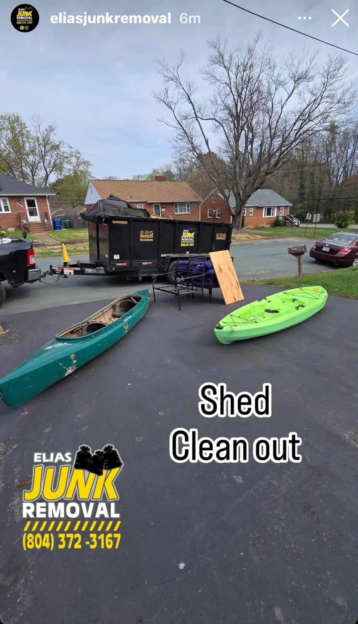 Shed clean out by Elias Junk Removal in Richmond, VA