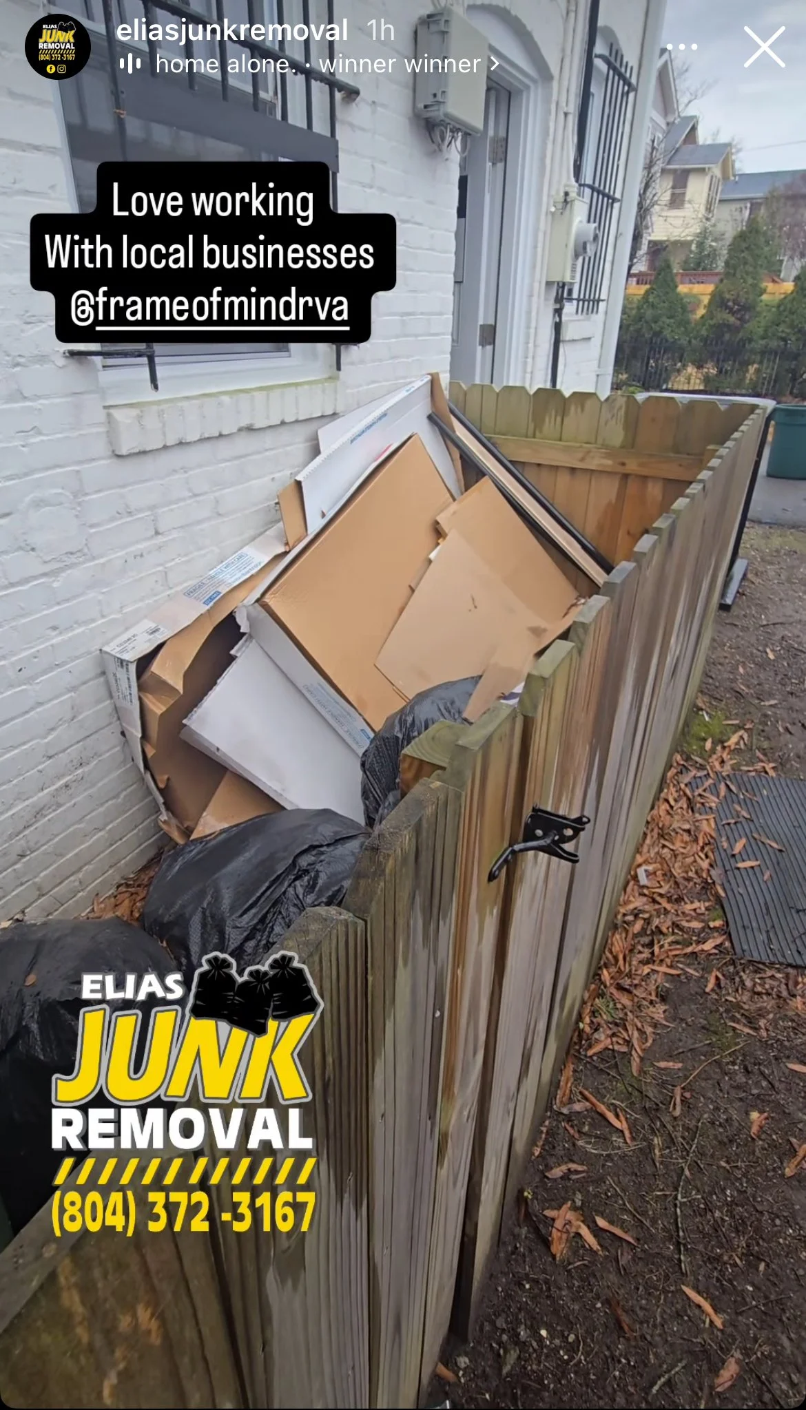 Local RVA small business junk removal by Elias Junk Removal
