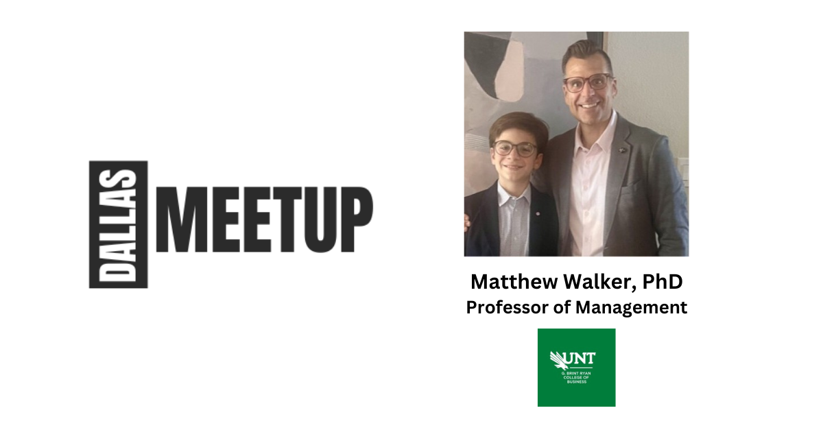 Matthew Walker of UNT’s Sport Entertainment Management Program to be featured at DallasMeetup