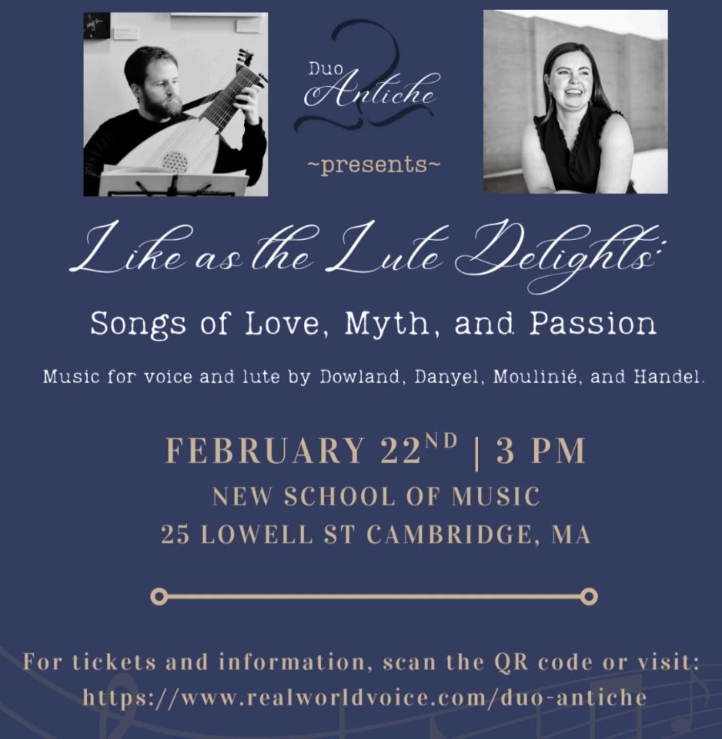 One more chance to catch us perform this month! We will be singing our program @newschoolofmusic in Cambridge, MA on Sunday 2/22 at 3pm! 

Grab a pay-what-you-like ticket at https://www.realworldvoice.com/duo-antiche

 We would love to see you there!