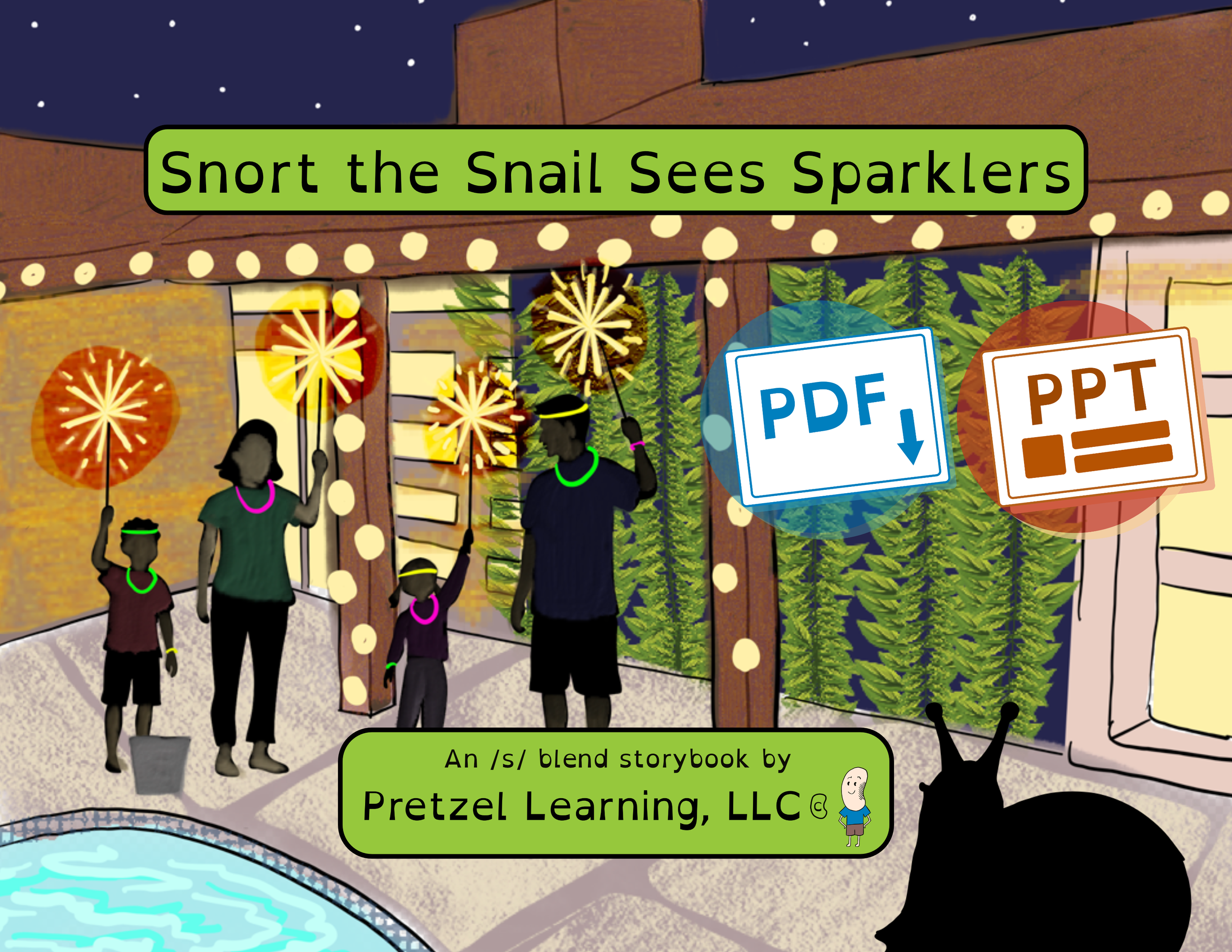 Snort the Snail Sees Sparklers | Digital S-Blend Speech Therapy Storybook (PDF + PowerPoint)