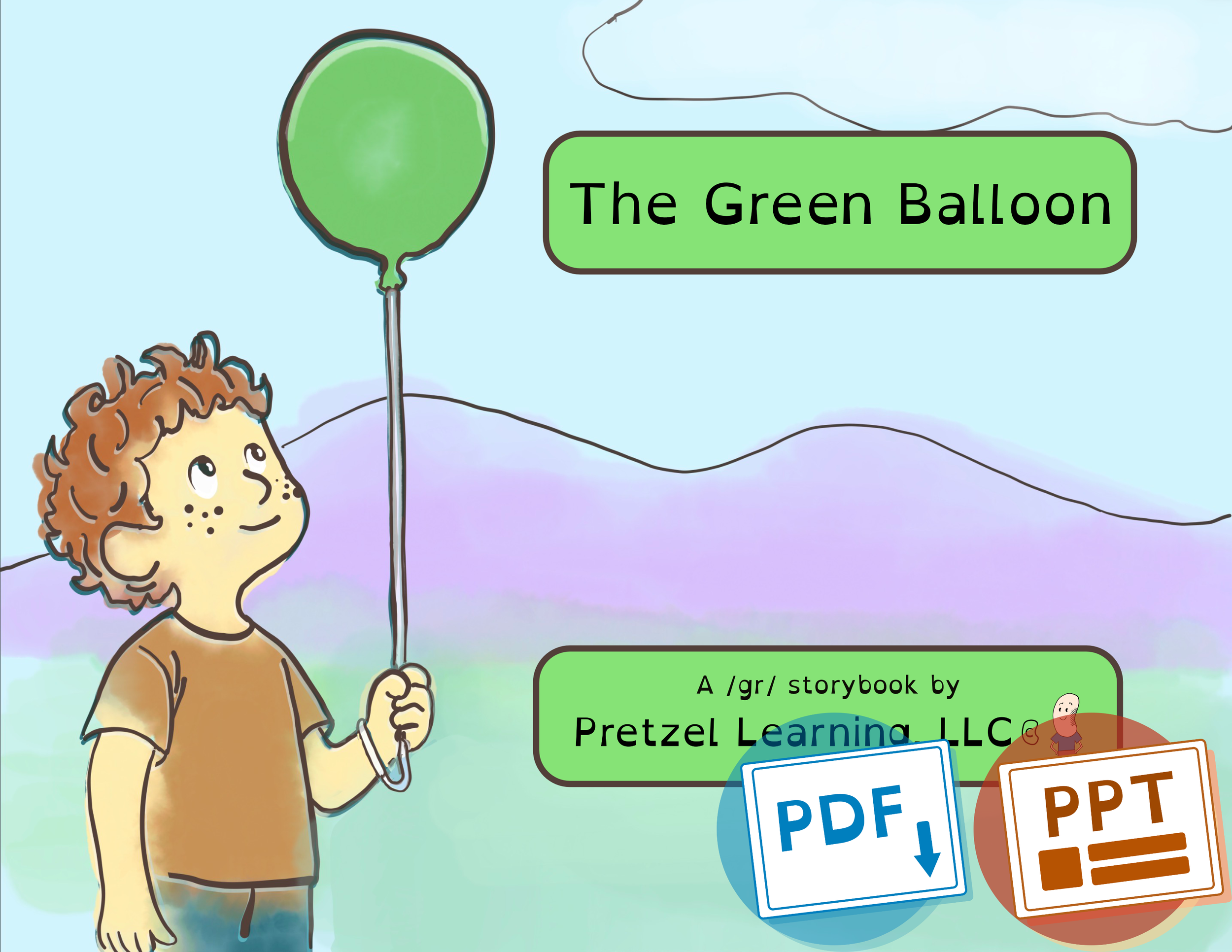 The Green Balloon | Digital GR Blend & R Articulation Speech Therapy Storybook (PDF + PowerPoint)