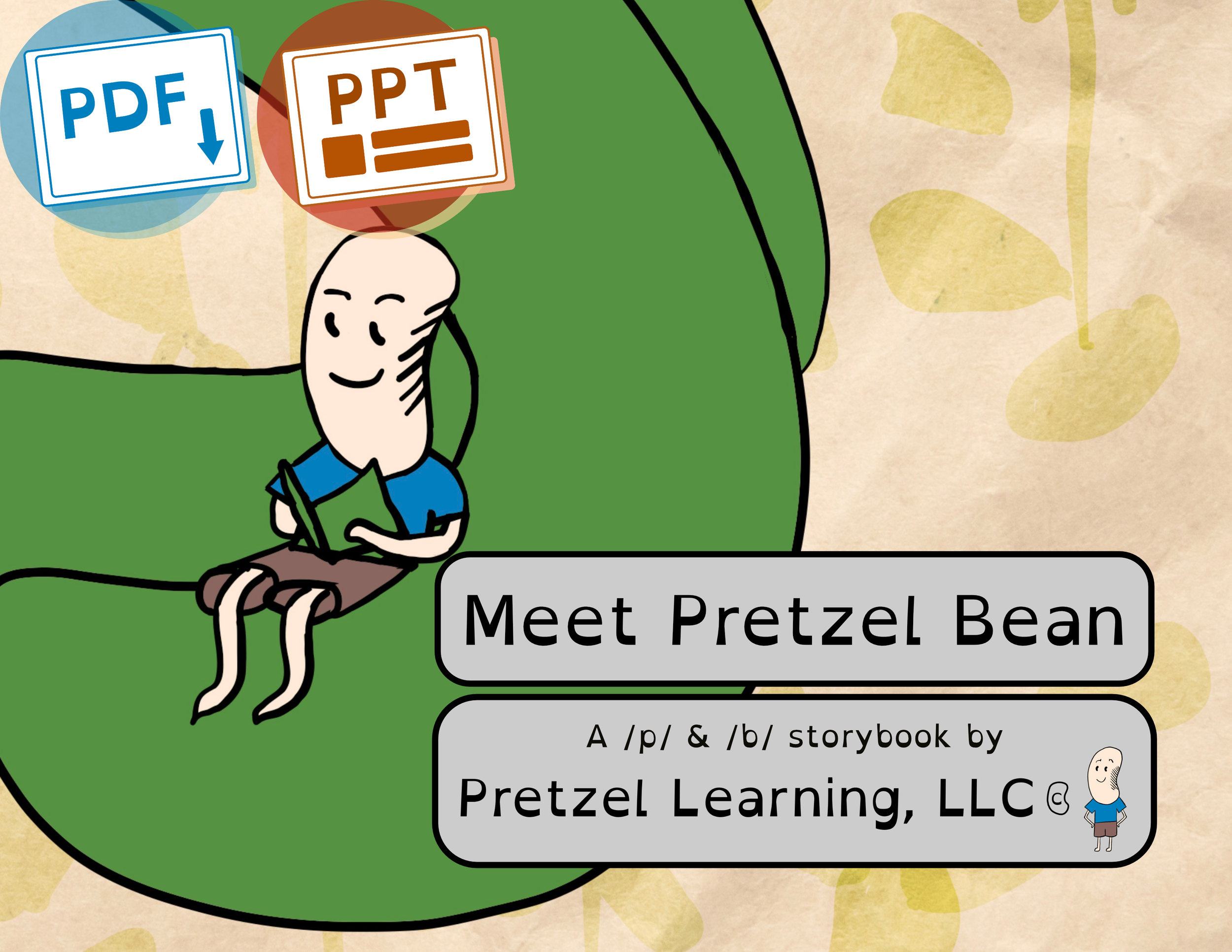 Meet Pretzel Bean | Digital P & B Articulation Speech Therapy Storybook (PDF + PowerPoint)