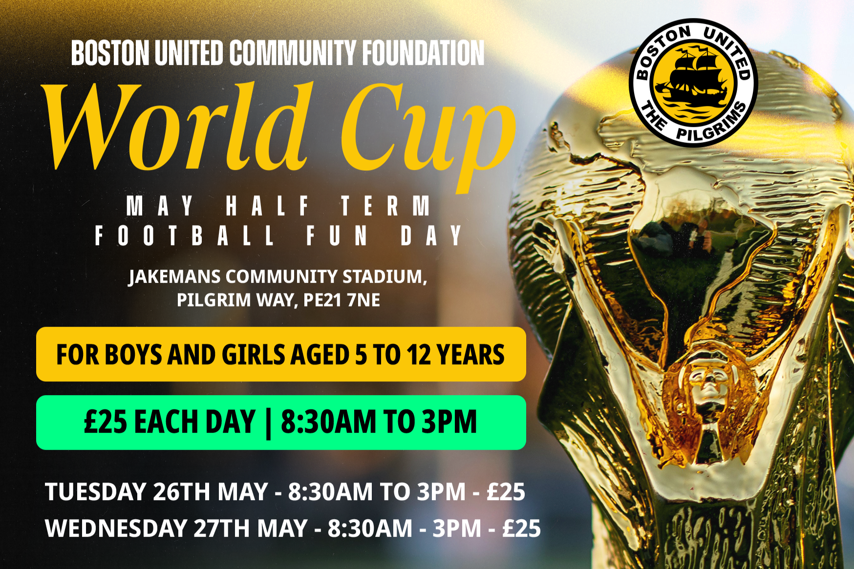 Boston United Football Fun Day – May Half Term 2026!