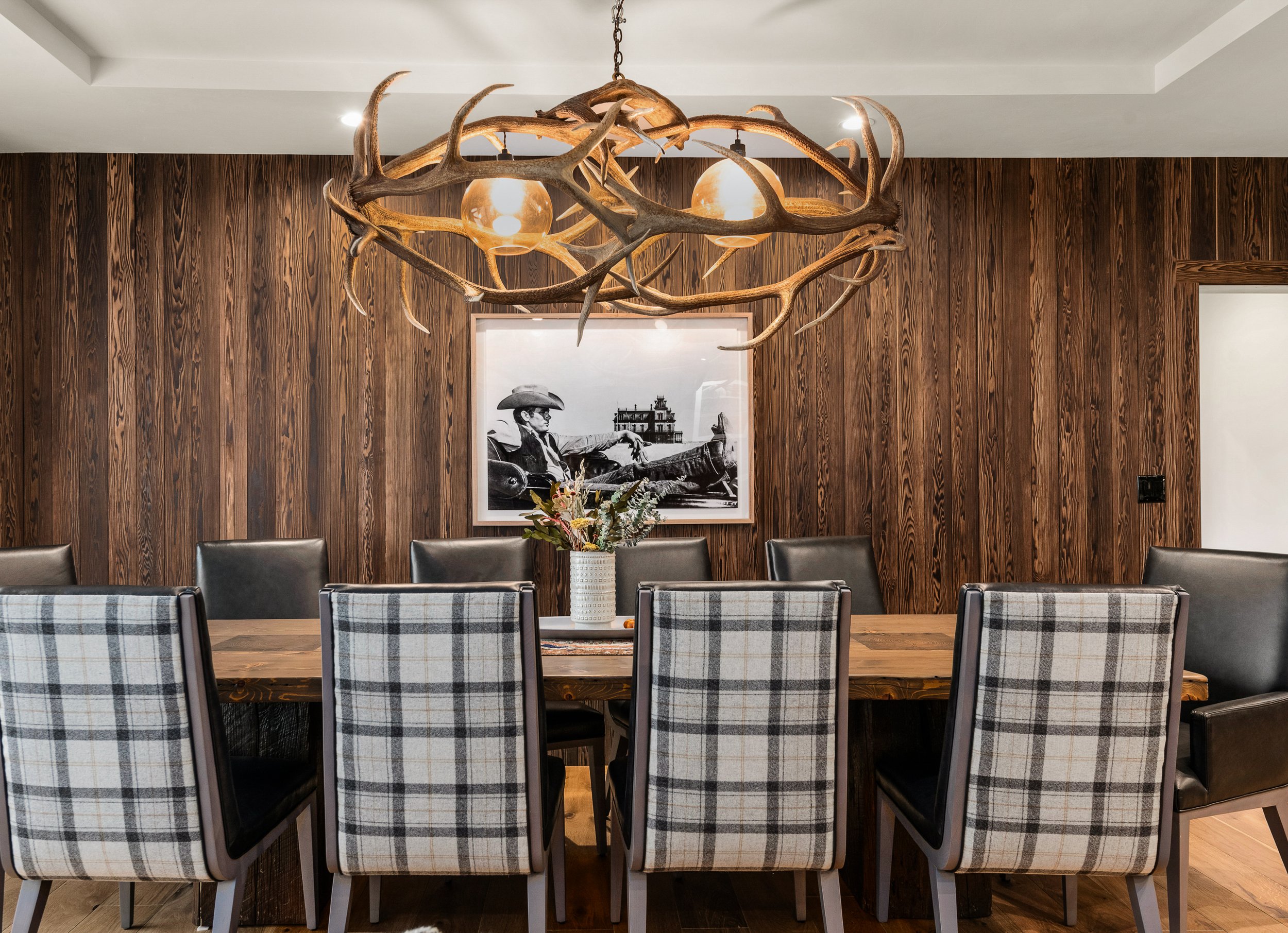Dining Room with Shou Sugi Ban