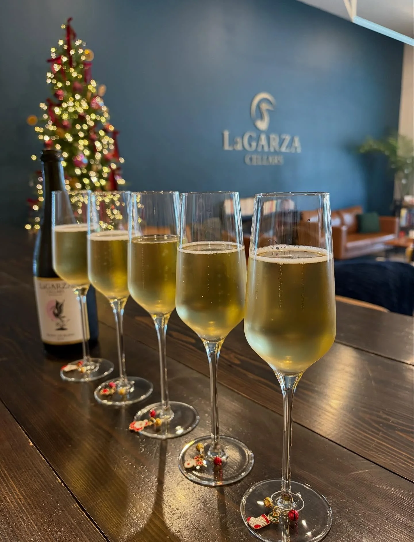 New Christmas wine glass charms! 🎅🏼🎄🔔 We&rsquo;re open 2pm-7pm. Potluck night starts at 5:30pm every Sunday!