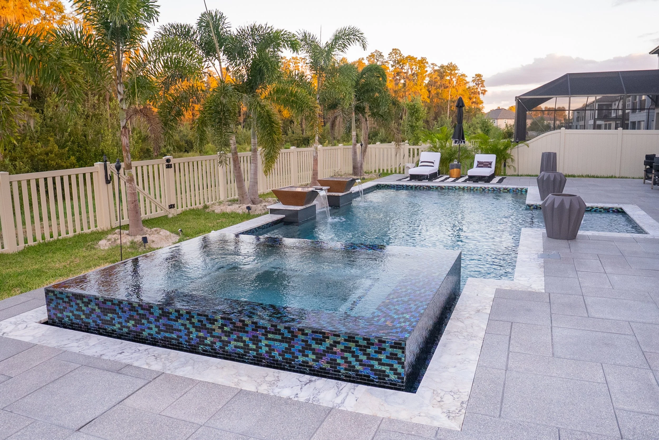 Modern pool and spa