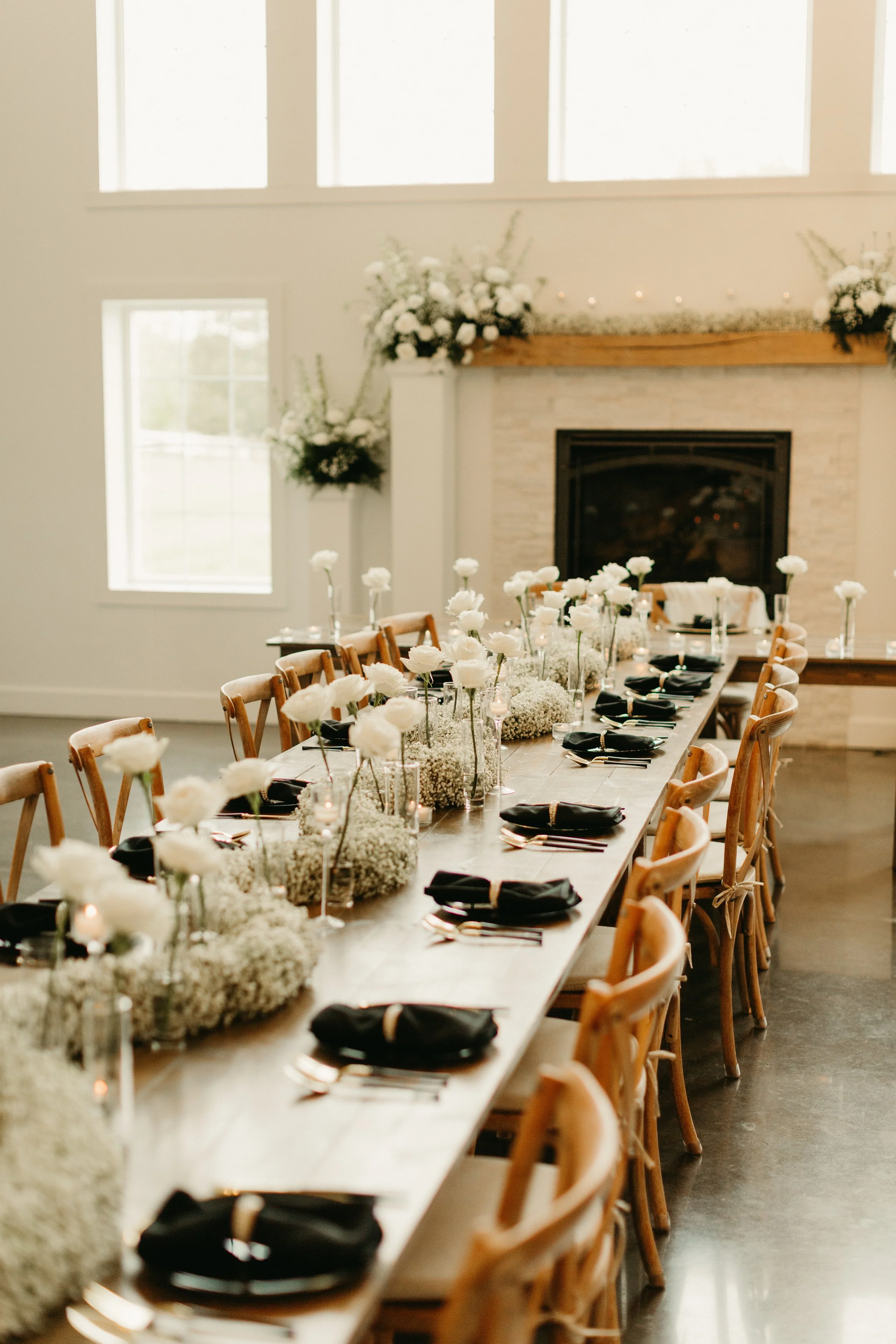 Baby's breath wedding centerpiece