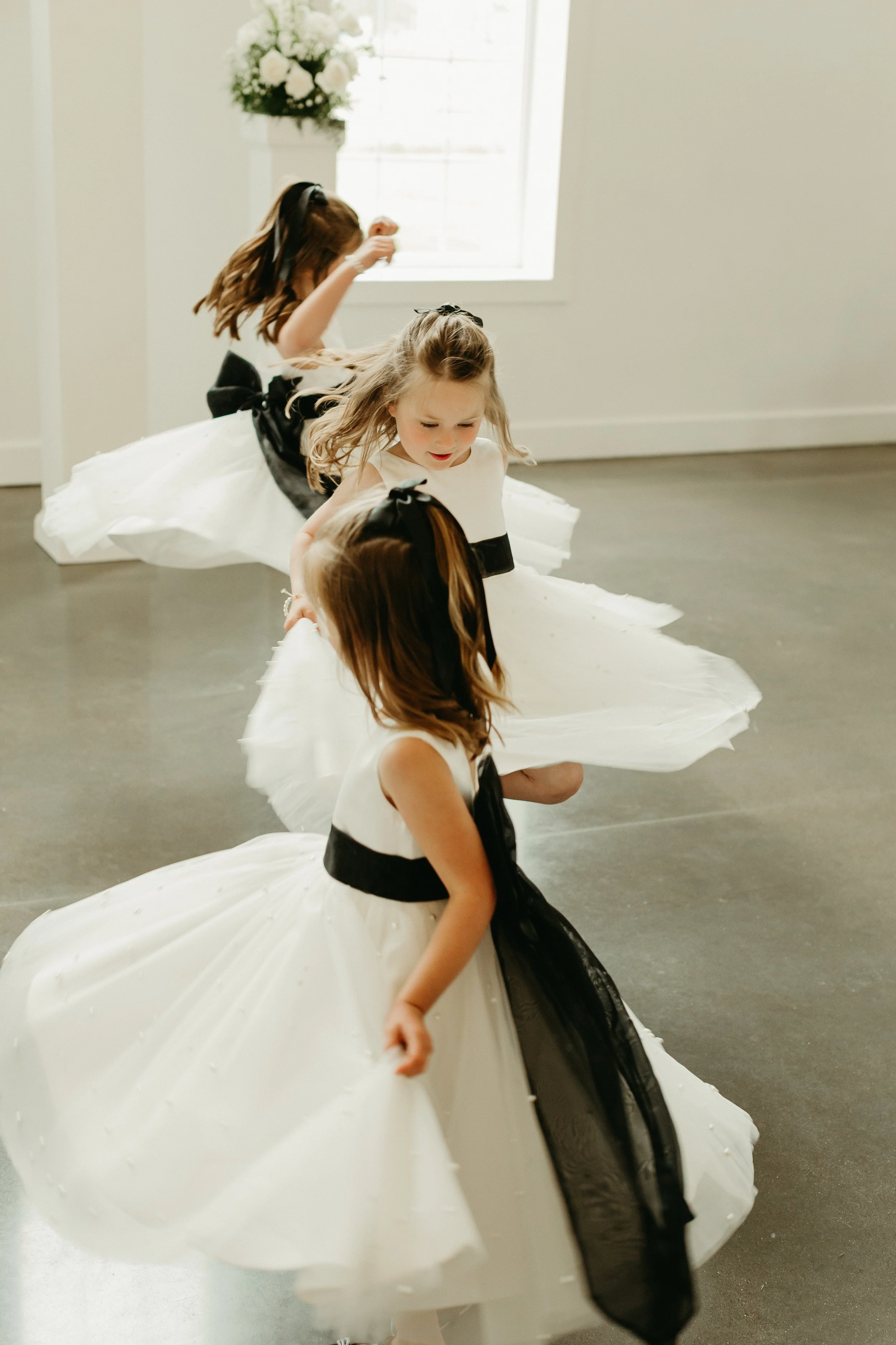 Twirling flower girls