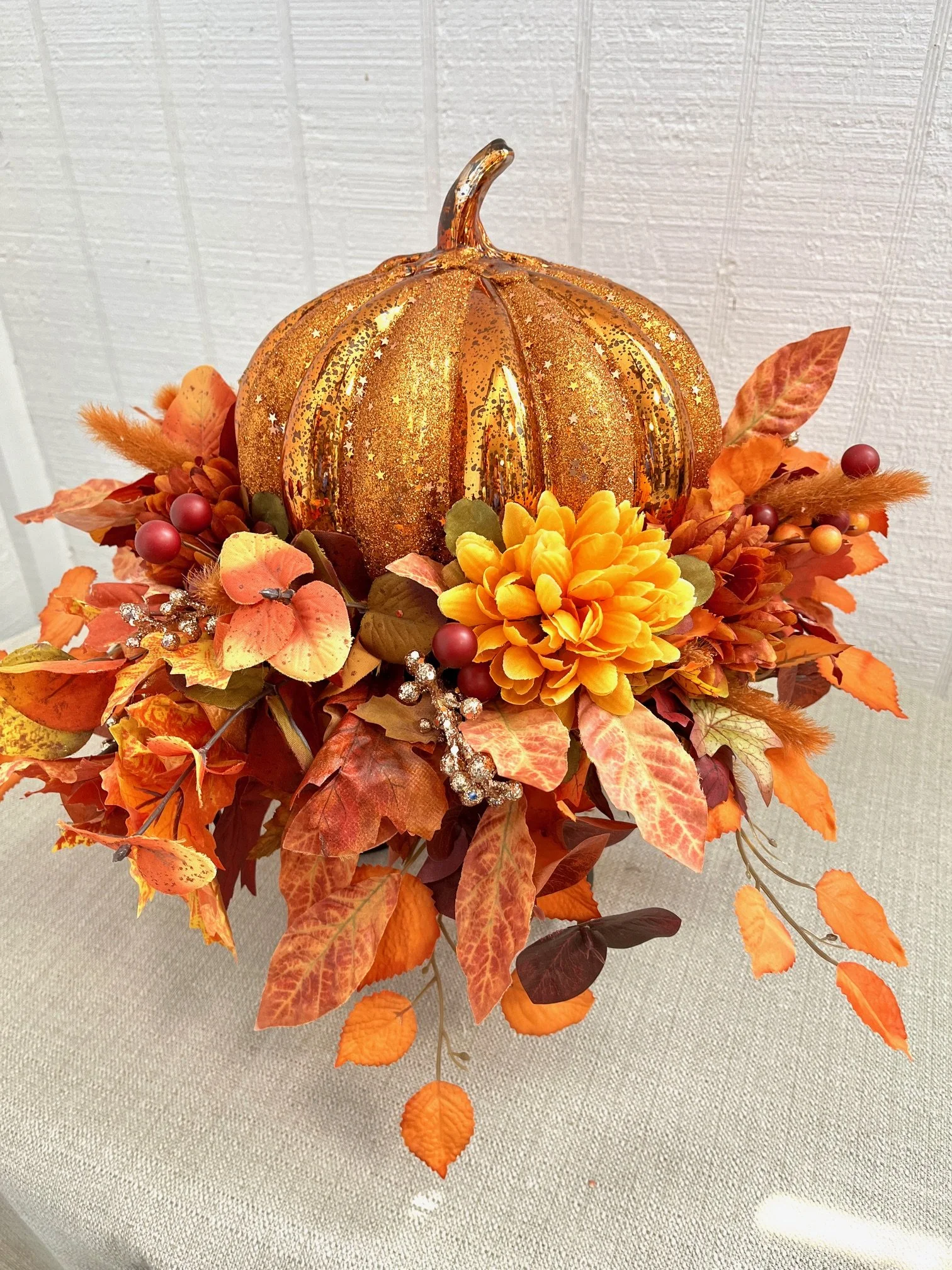 Golden Pumpkin Centerpiece